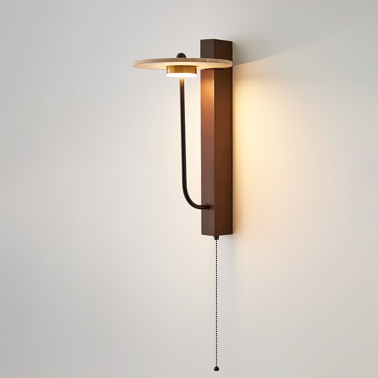 Viphayra Lever Arm Travertine Wall Light - Letslighting