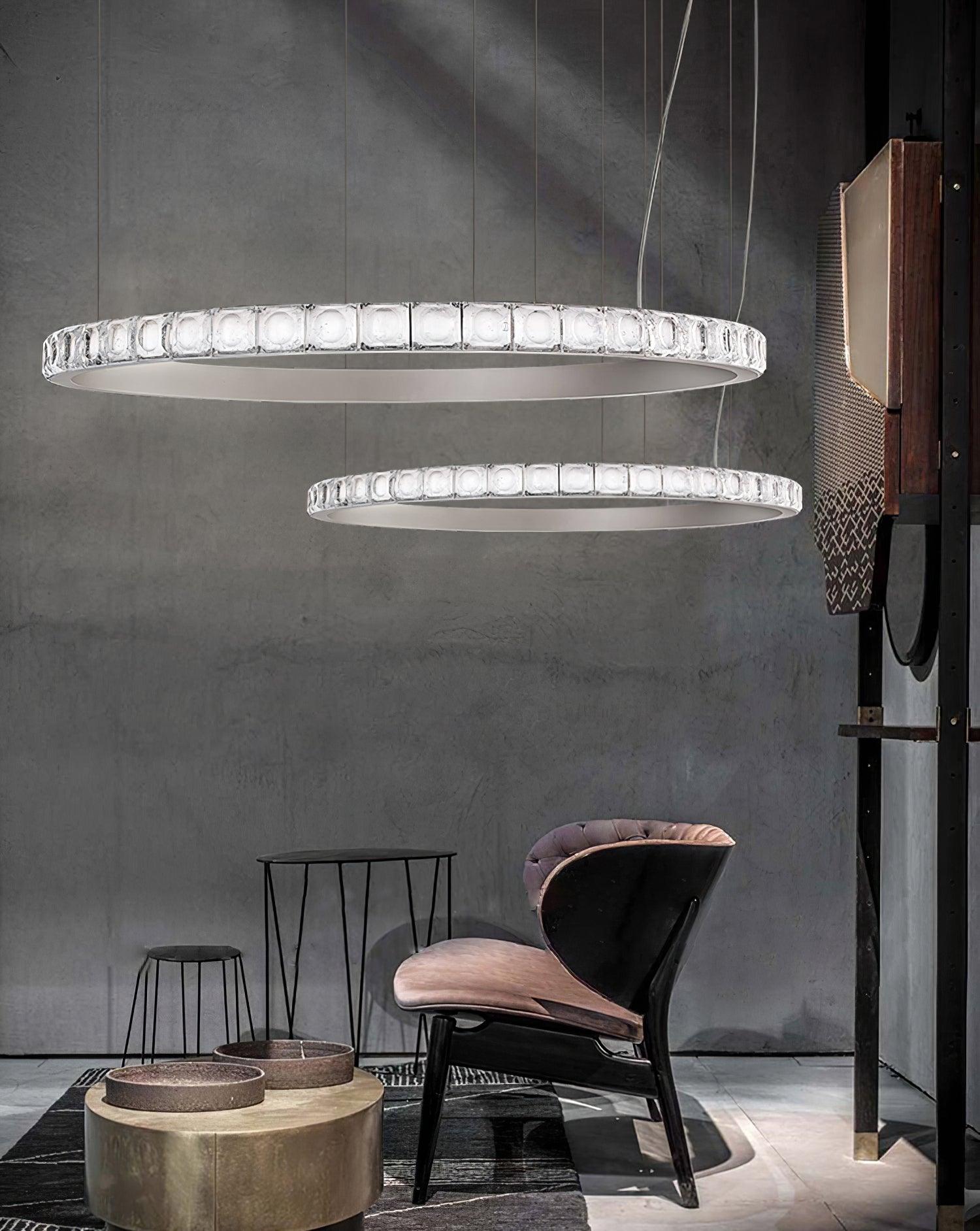 Avzorion Moderner minimalistischer Ring-Glas-Kronleuchter-Letslighting