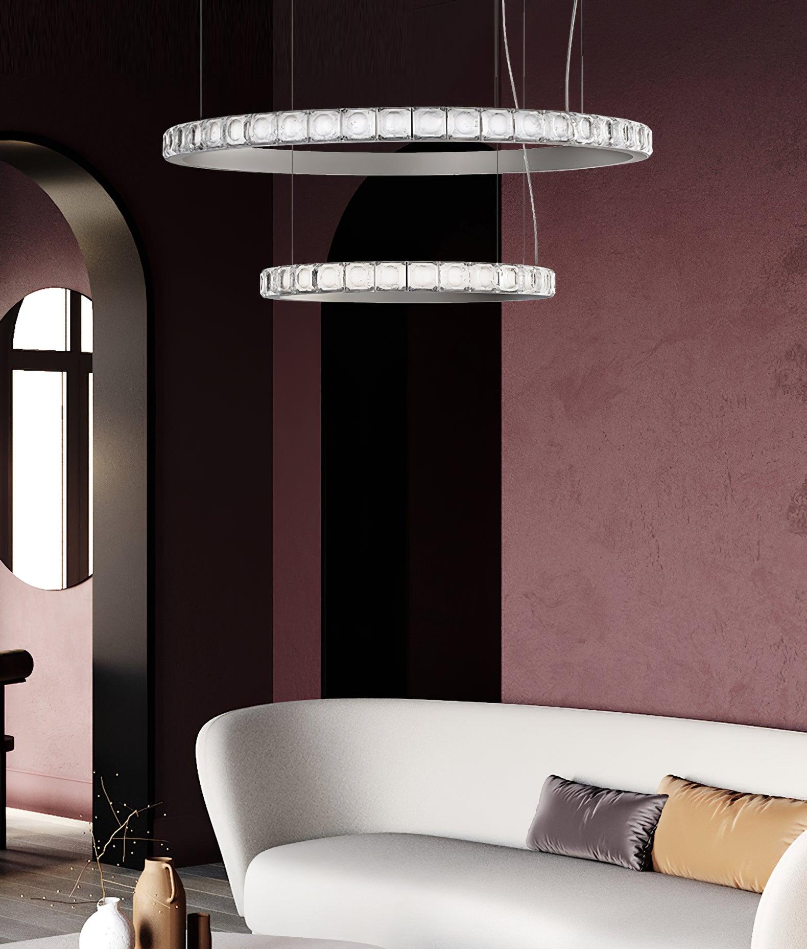 Avzorion Moderner minimalistischer Ring-Glas-Kronleuchter-Letslighting
