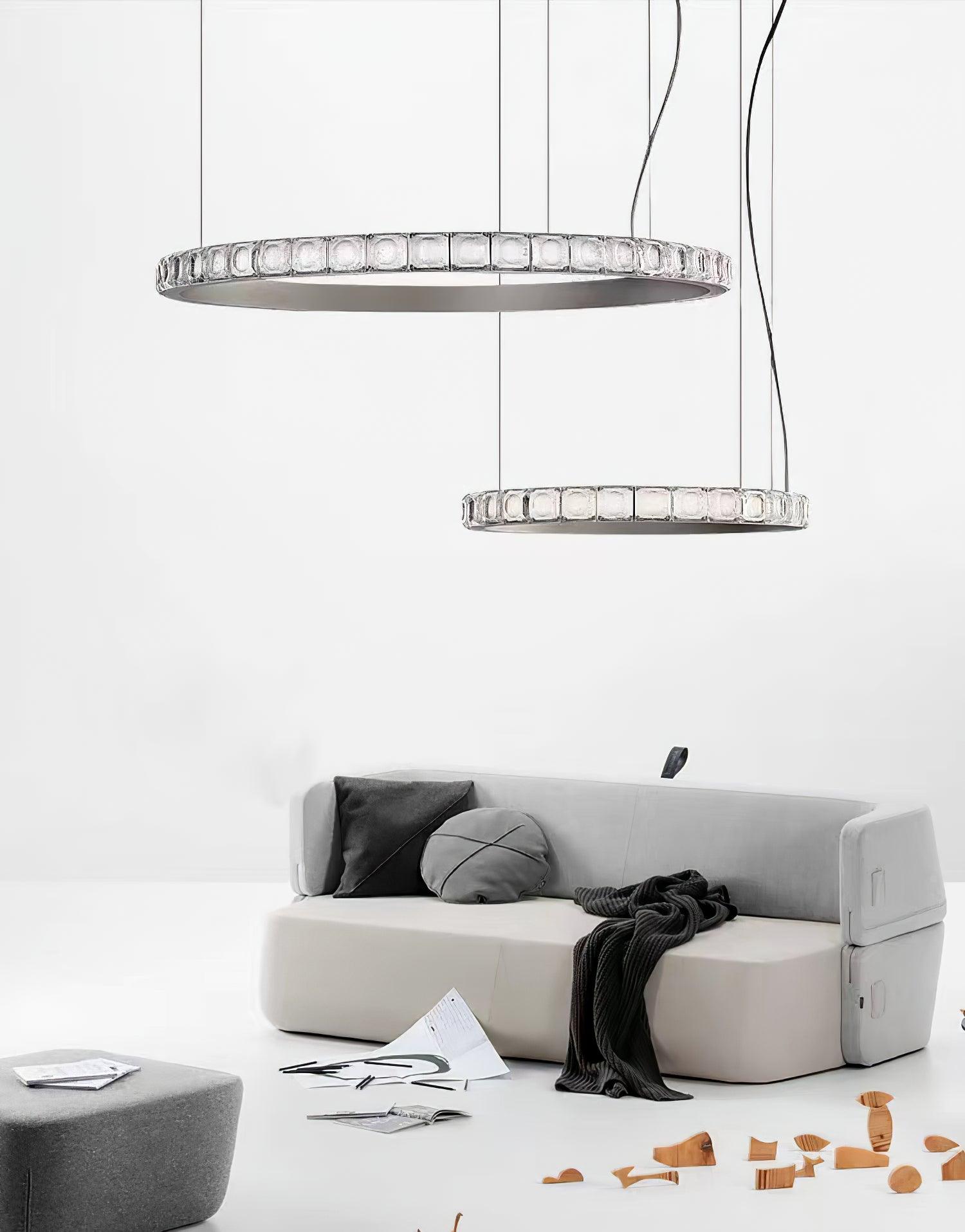 Avzorion Moderner minimalistischer Ring-Glas-Kronleuchter-Letslighting
