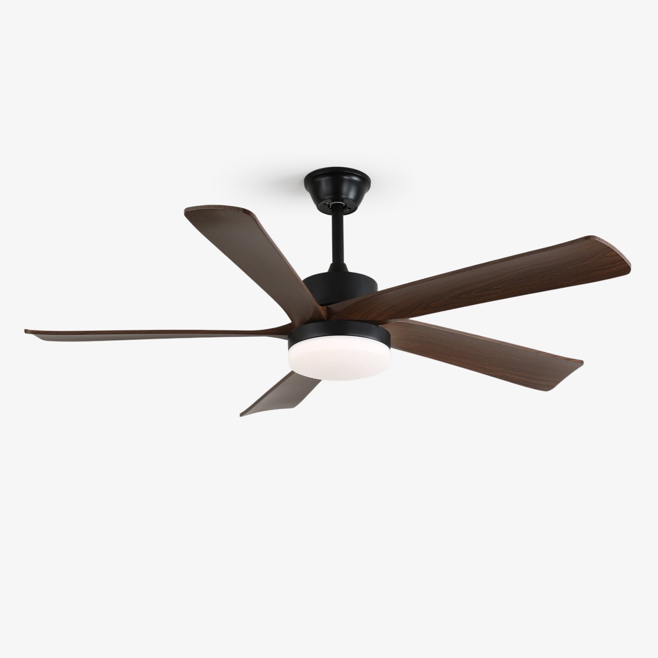Eryndor moderner Holz-Deckenventilator mit Beleuchtung in Schwarz