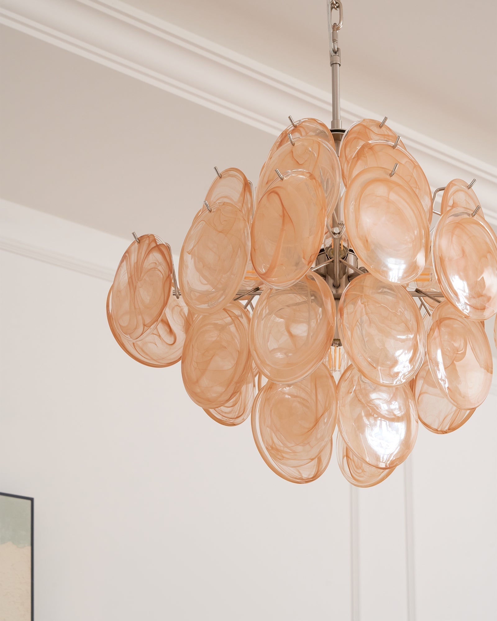 Aurora Chandelier Apricot Murano Glass Disc Layered Artistic - Neutralighting