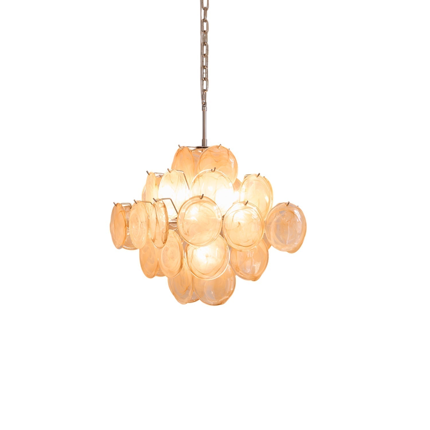 Aurora Chandelier Apricot Murano Glass Disc Layered Artistic - Neutralighting