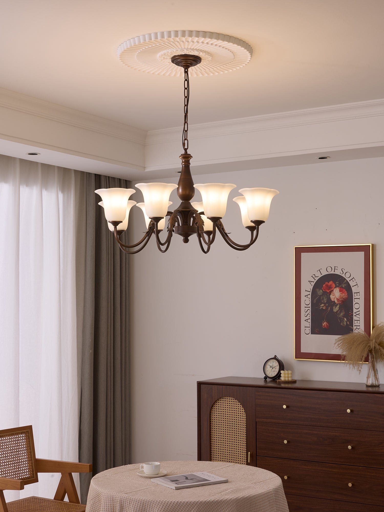 Uveleth Traditioneller Eleganter Glaskronleuchter-Letslighting