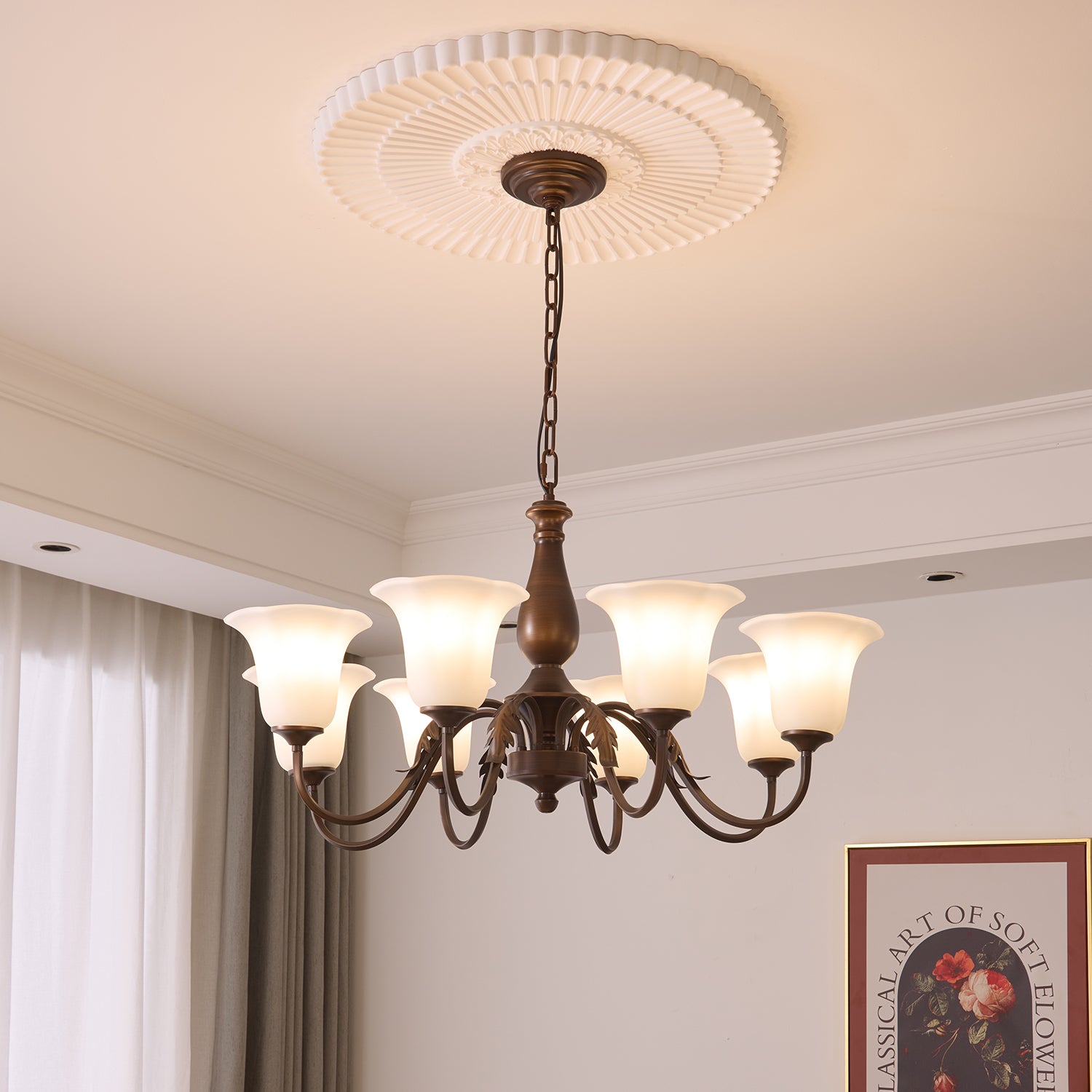 Uveleth Traditioneller Eleganter Glaskronleuchter-Letslighting