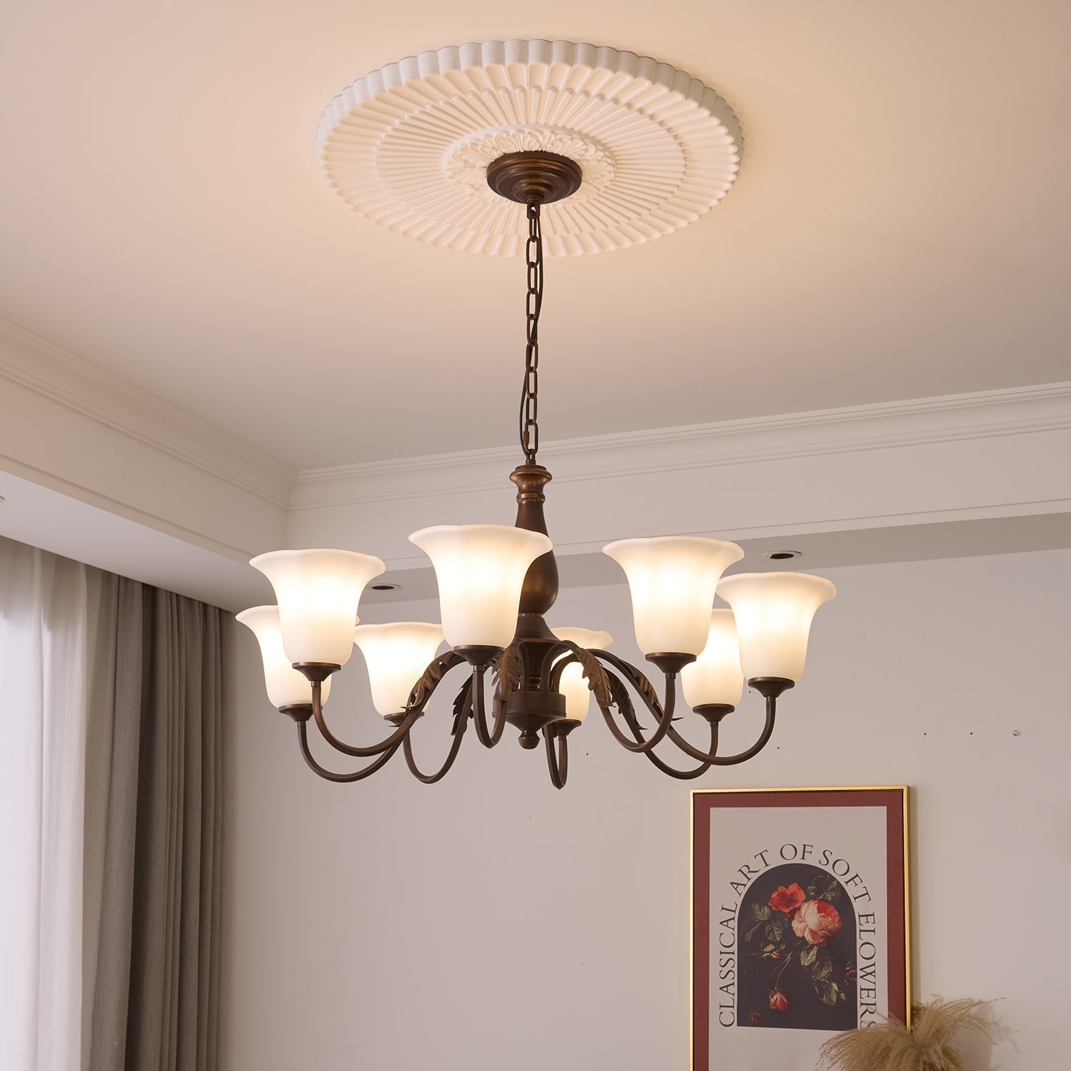 Uveleth Traditioneller Eleganter Glaskronleuchter-Letslighting