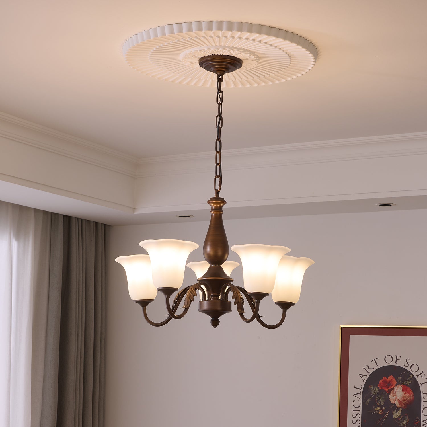 Uveleth Traditioneller Eleganter Glaskronleuchter-Letslighting