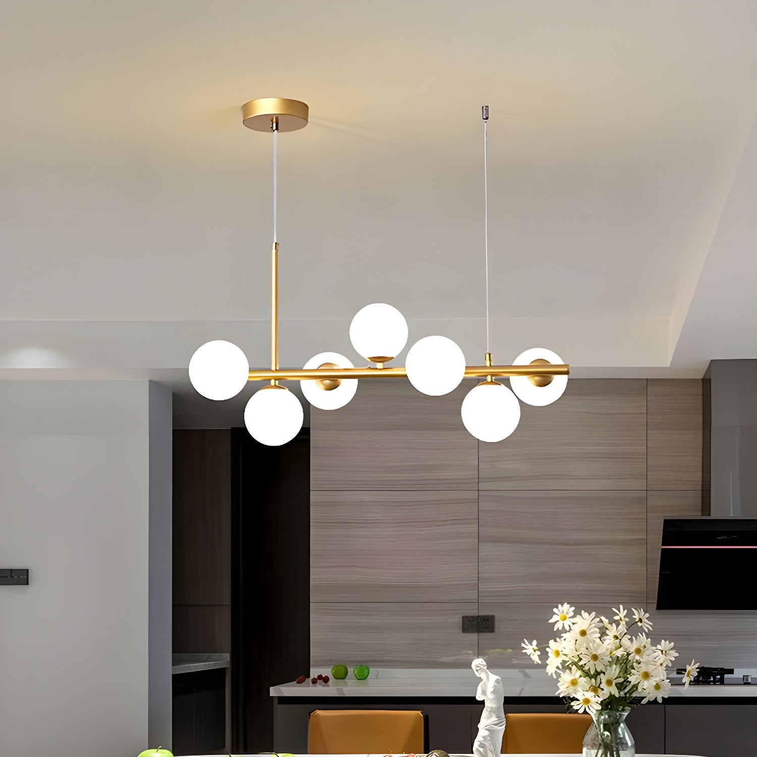Lustra Kronleuchter Glas Kugel Gold 12-Licht-Letslighting
