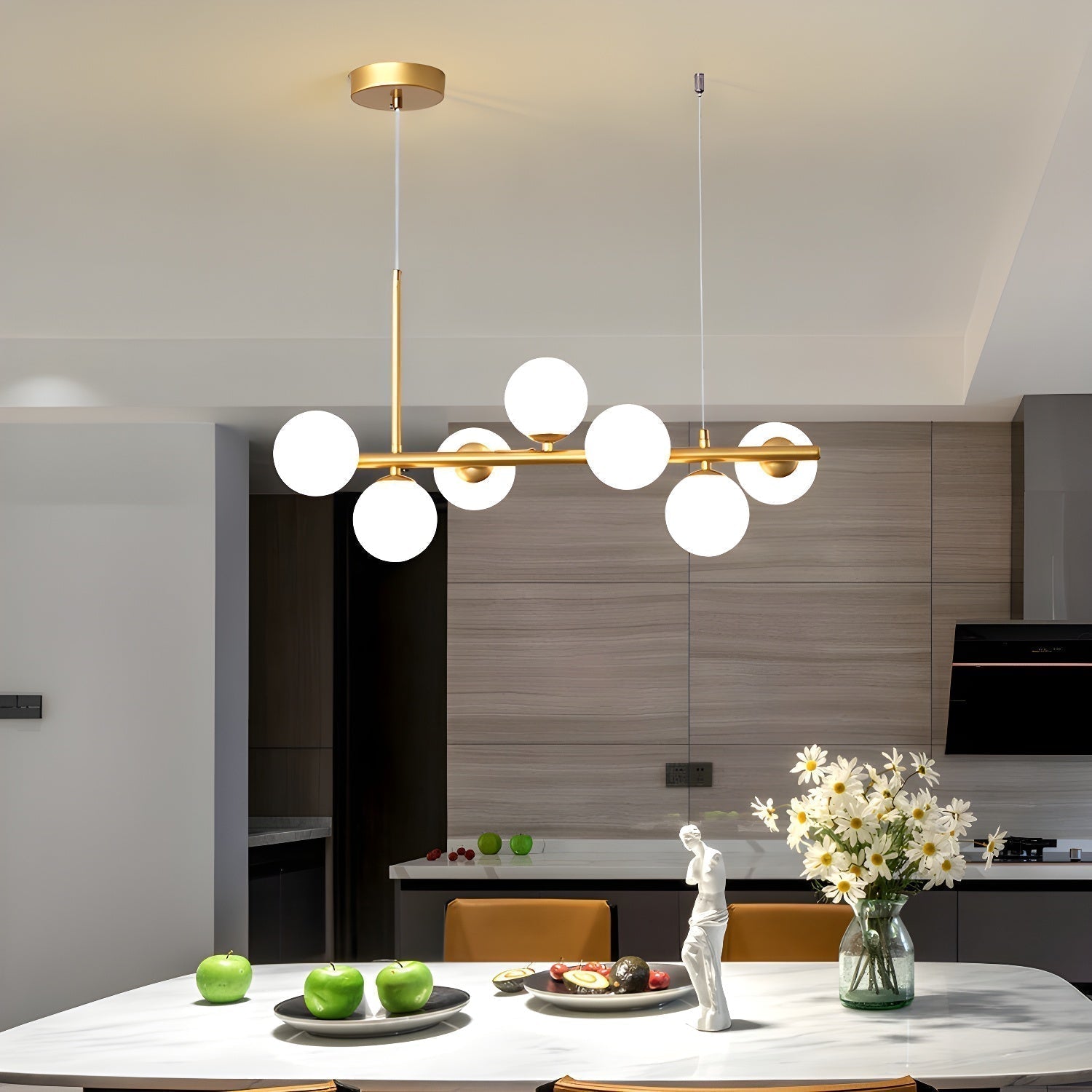 Lustra Kronleuchter Glas Kugel Gold 12-Licht-Letslighting
