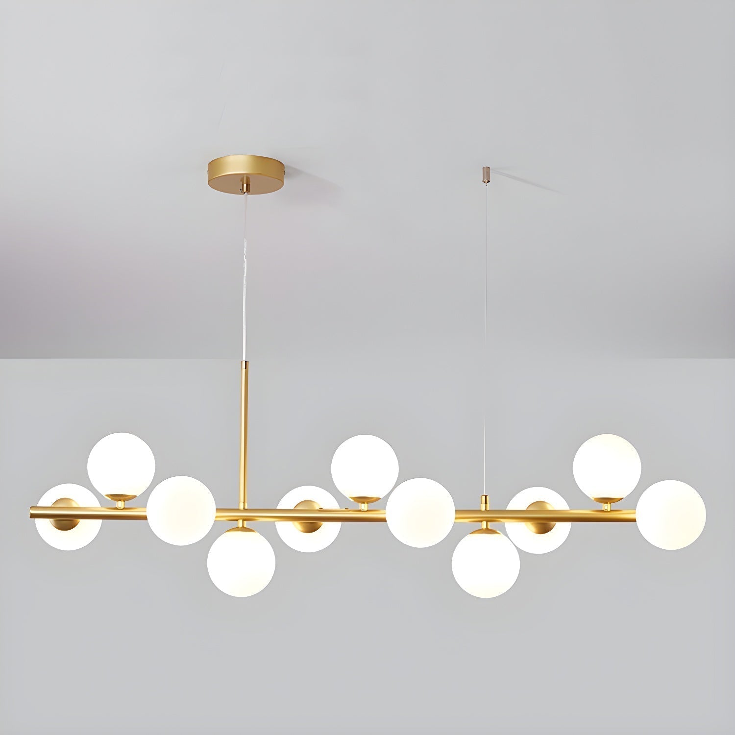 Lustra Kronleuchter Glas Kugel Gold 12-Licht-Letslighting