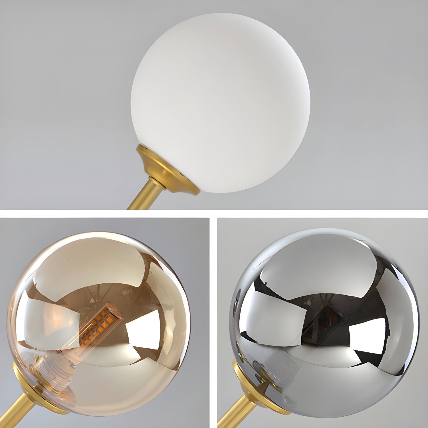 Lustra Kronleuchter Glas Kugel Gold 12-Licht-Letslighting