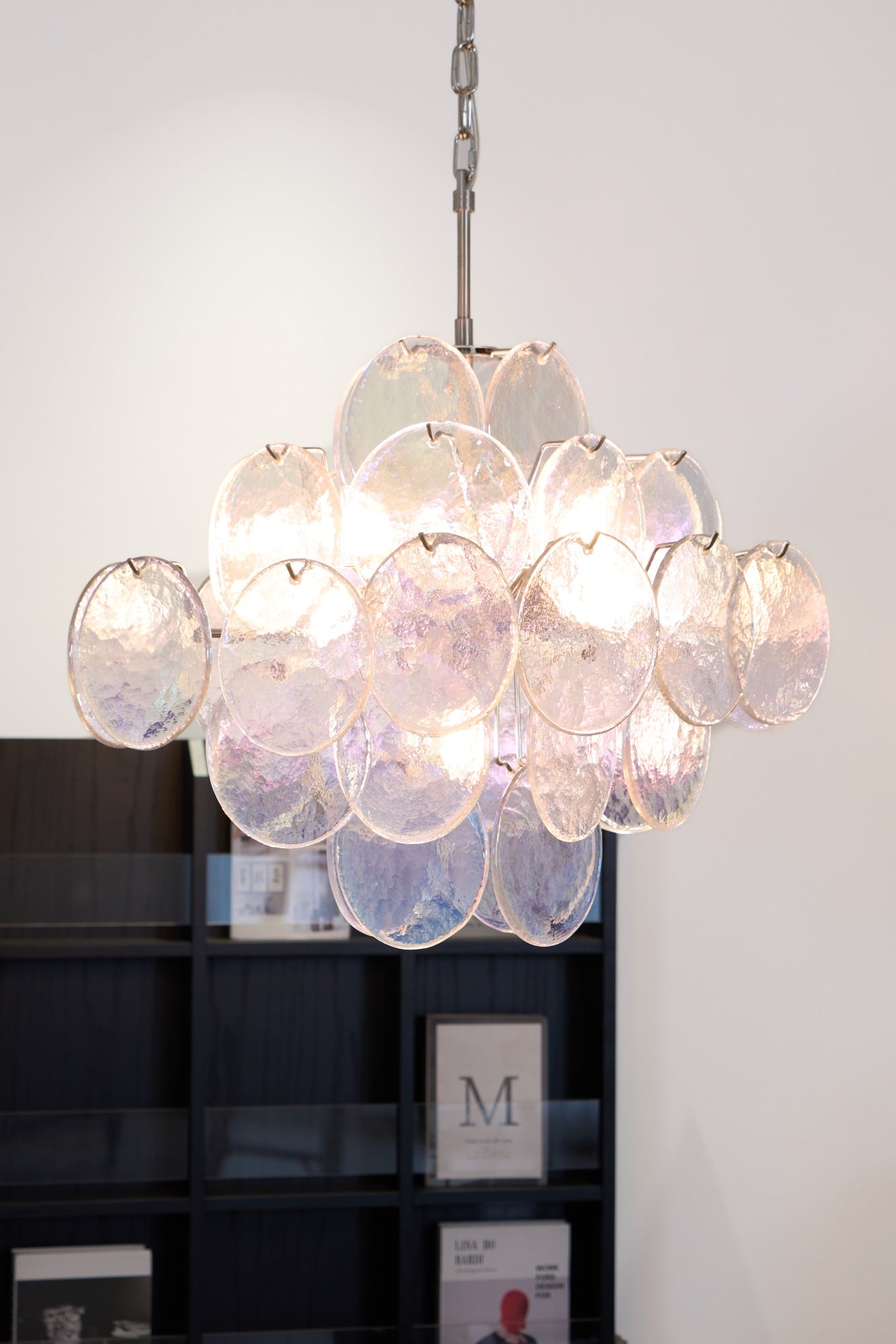 Aurora Chandelier Iridescent Murano Disc Layered - Neutralighting