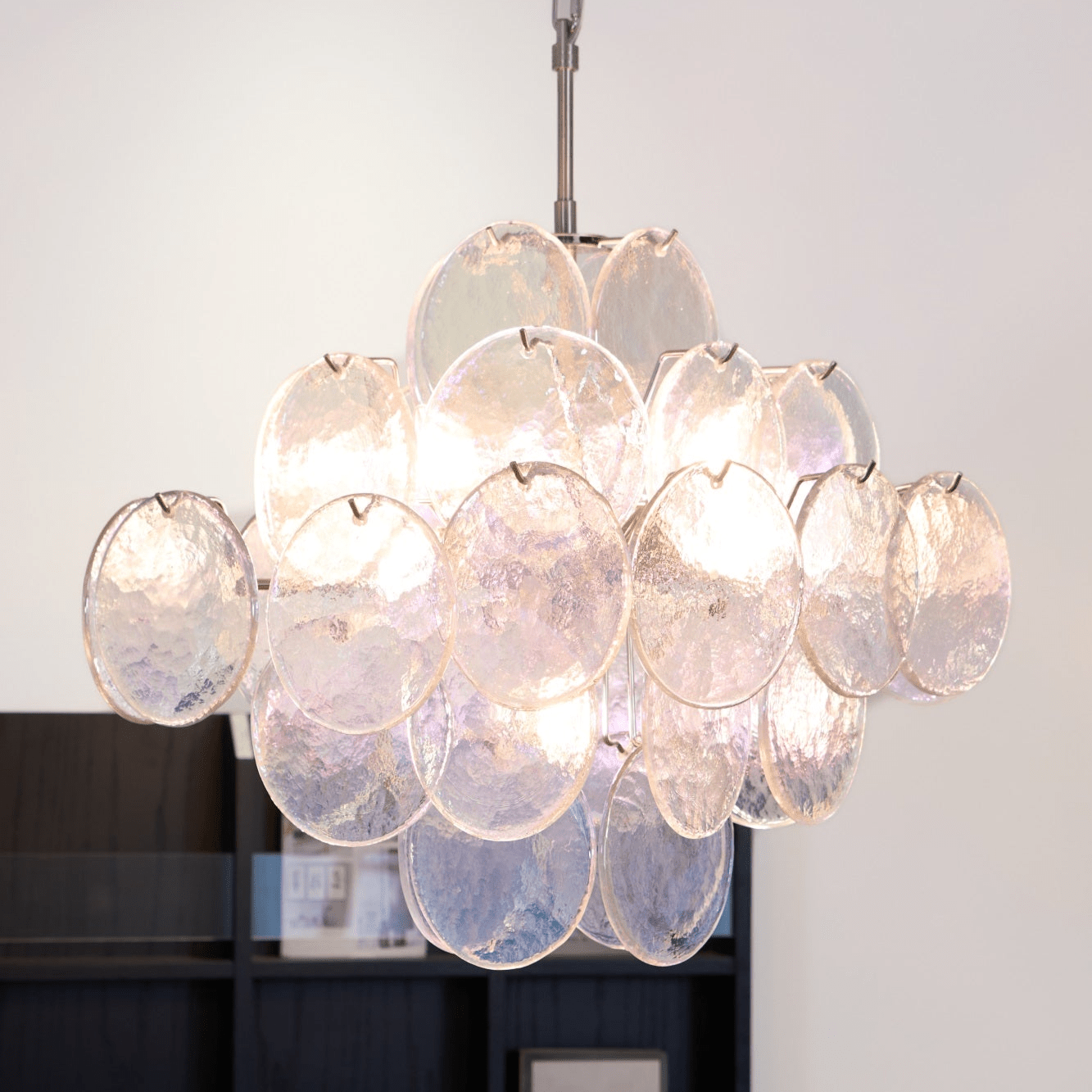 Aurora Chandelier Iridescent Murano Disc Layered - Neutralighting