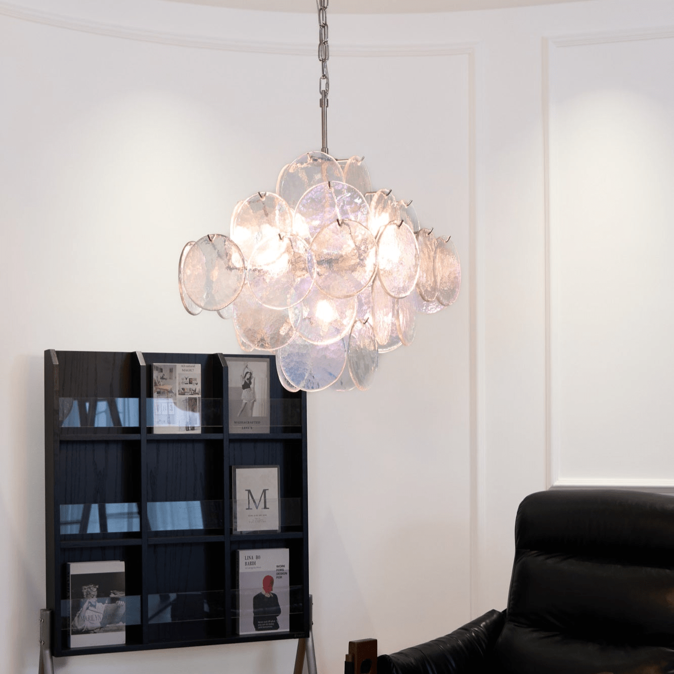 Aurora Chandelier Iridescent Murano Disc Layered - Neutralighting