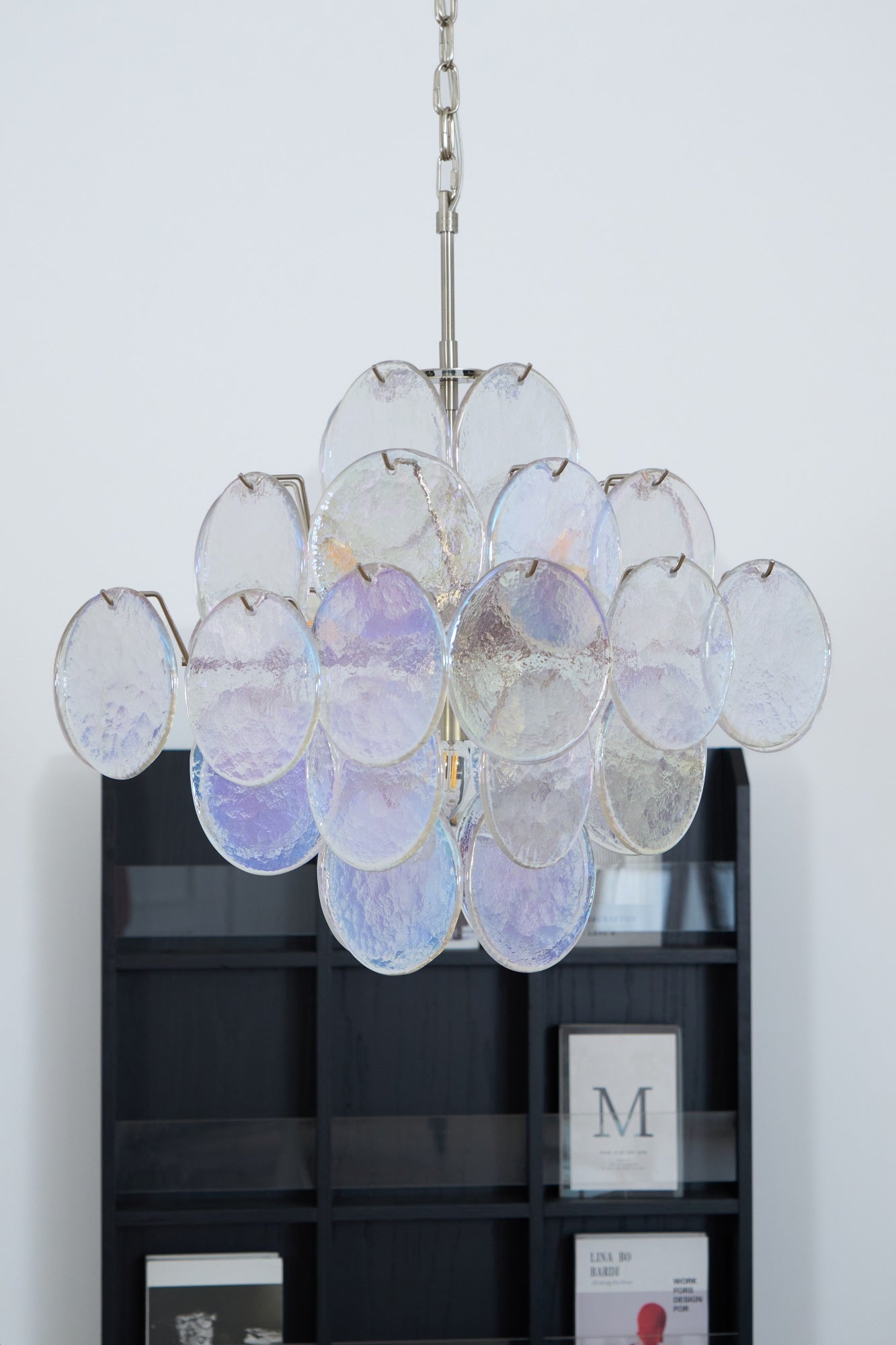 Aurora Chandelier Iridescent Murano Disc Layered - Neutralighting