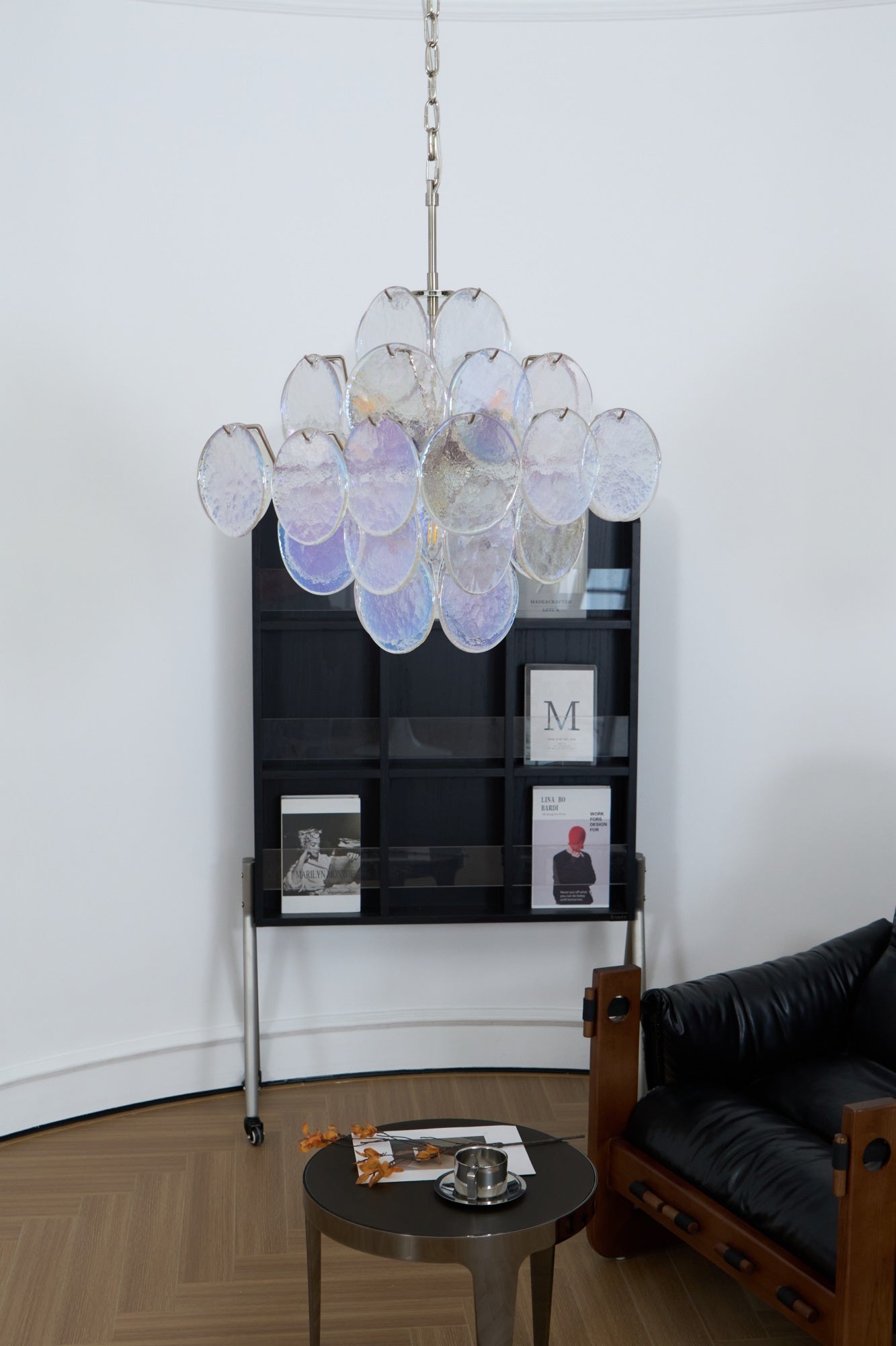 Aurora Chandelier Iridescent Murano Disc Layered - Neutralighting