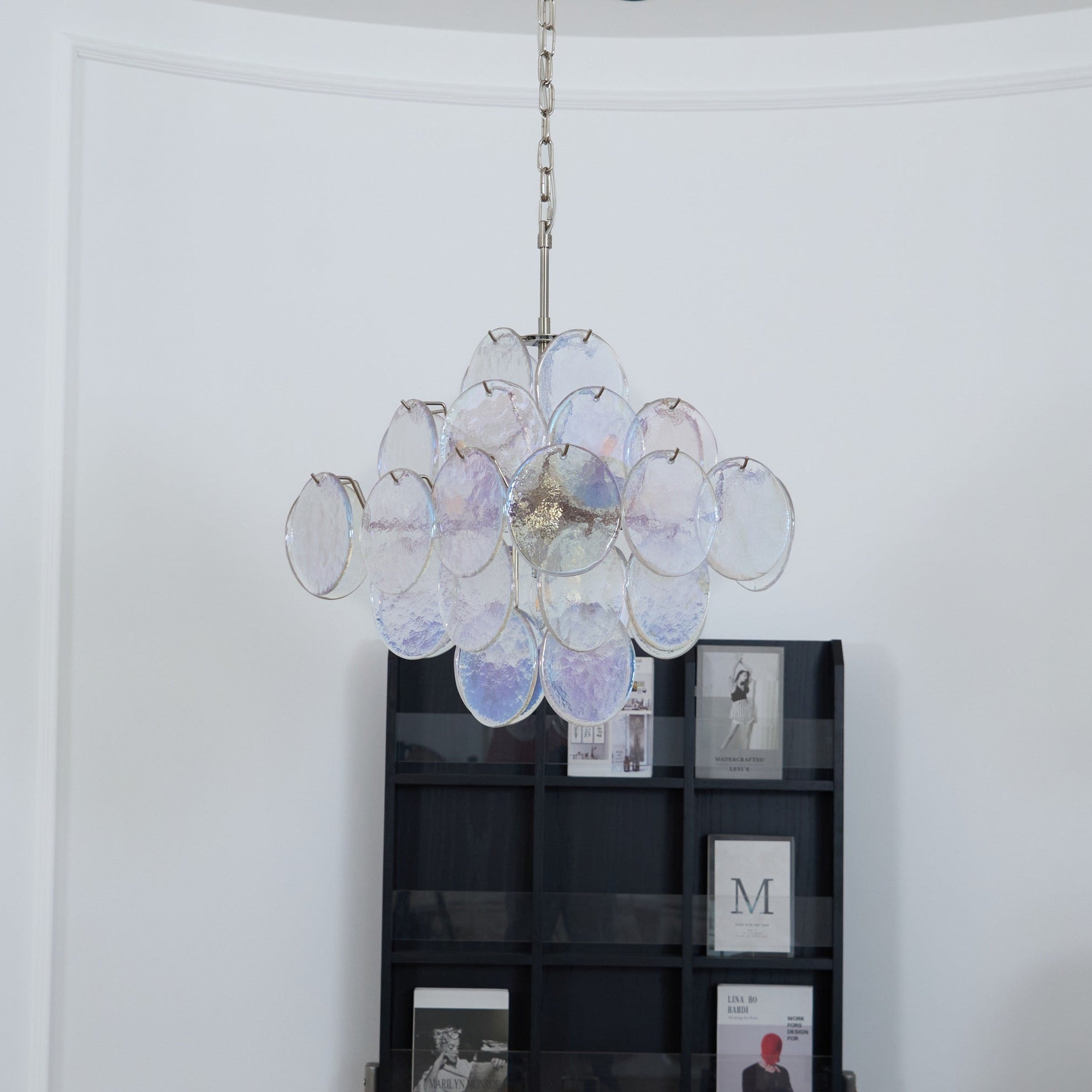 Aurora Chandelier Iridescent Murano Disc Layered - Neutralighting