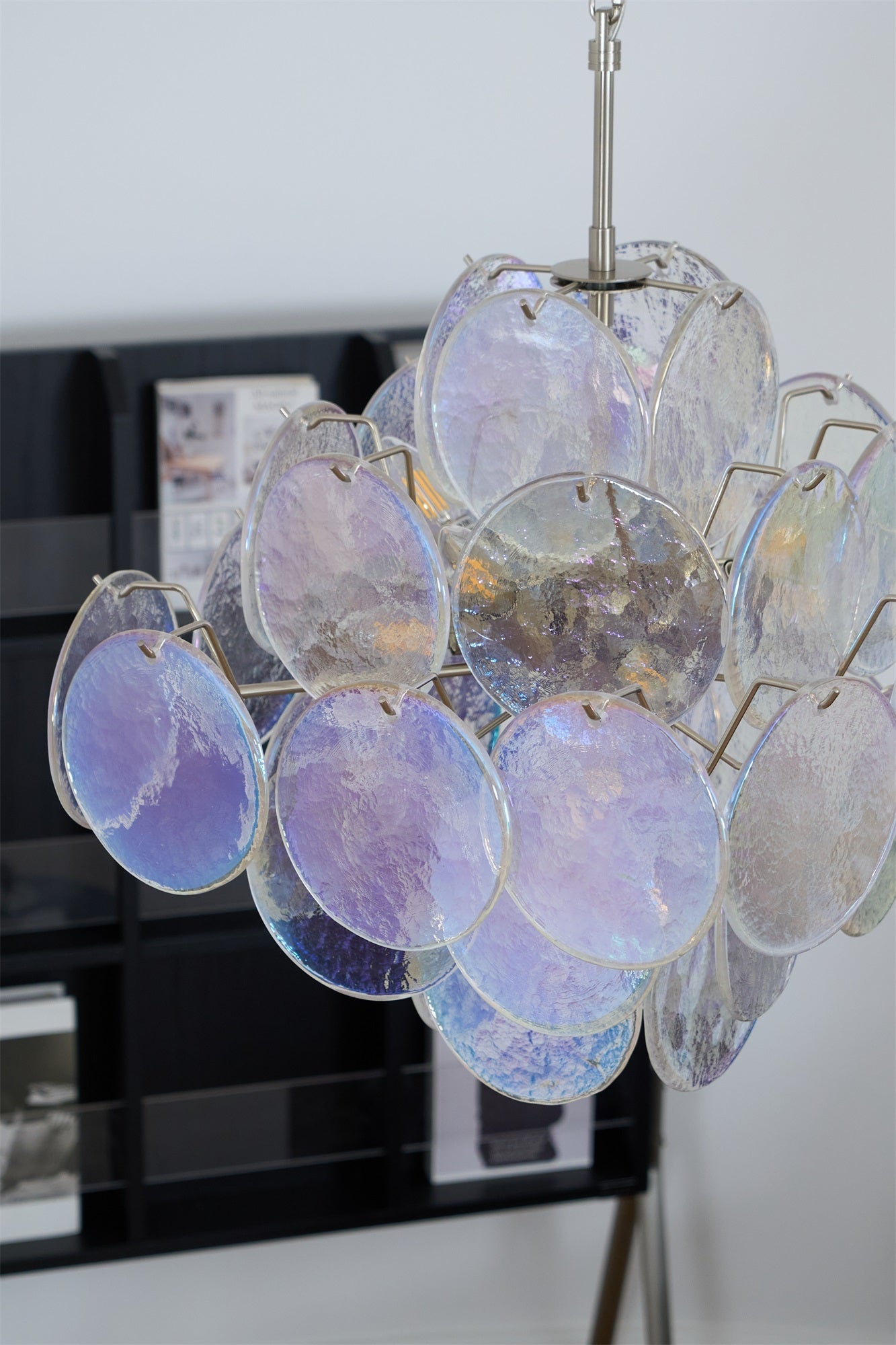 Aurora Chandelier Iridescent Murano Disc Layered - Neutralighting