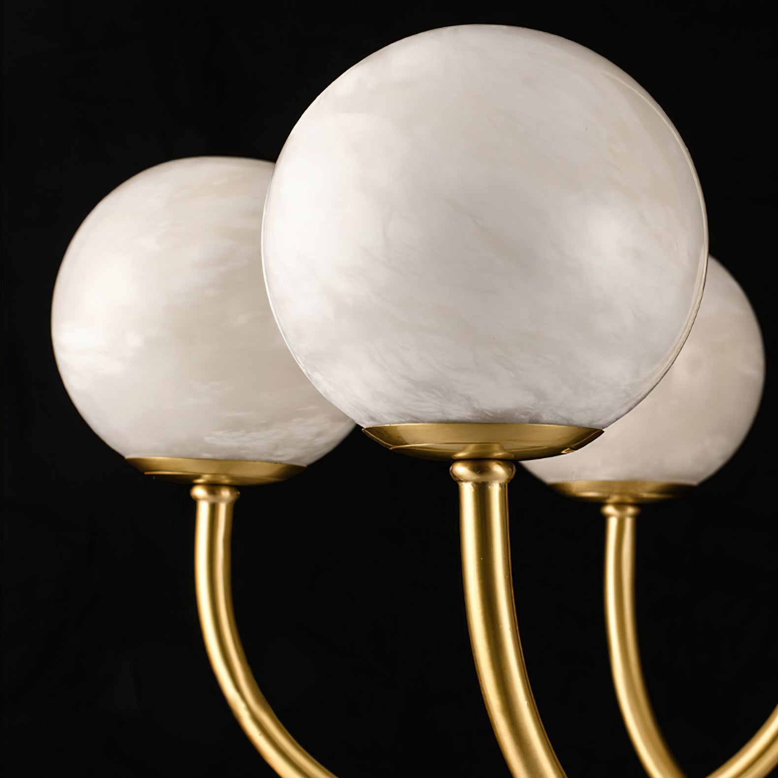 Mjolkuvys Modern Minimalist Globe Brass Alabaster Chandelier - Letslighting