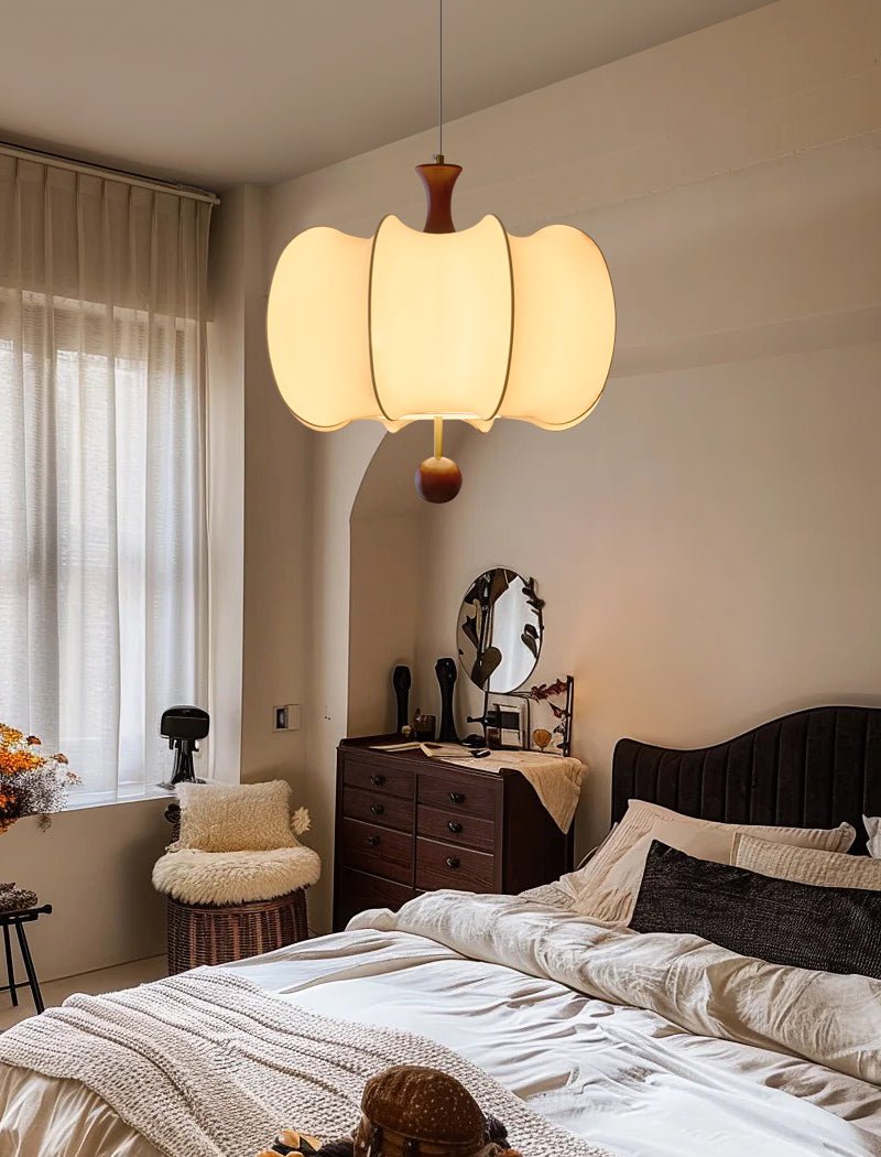 Calithra Stoff Holz Pendelleuchte-Letslighting