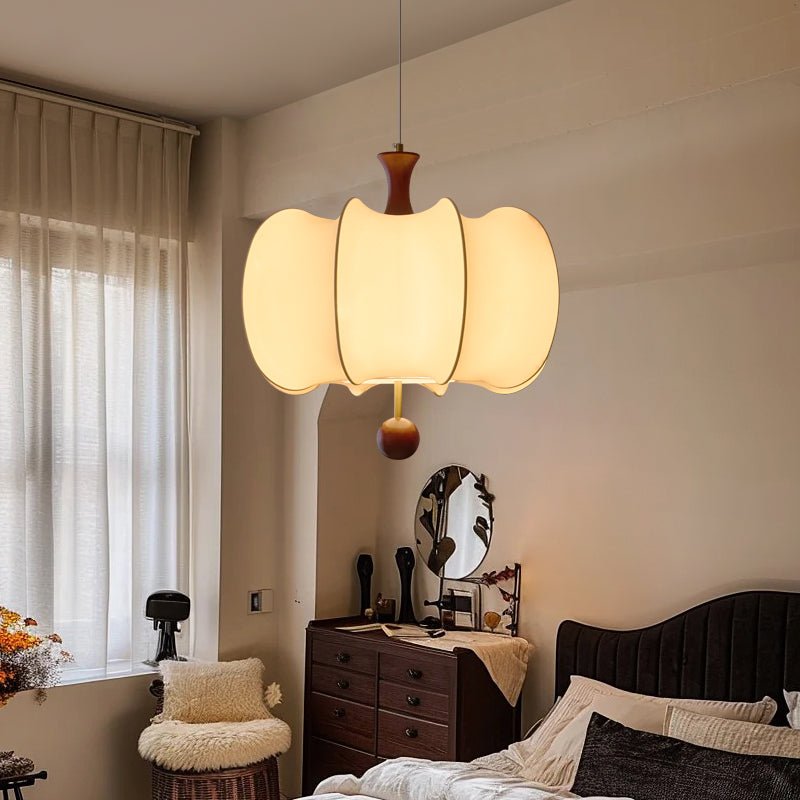 Calithra Stoff Holz Pendelleuchte-Letslighting