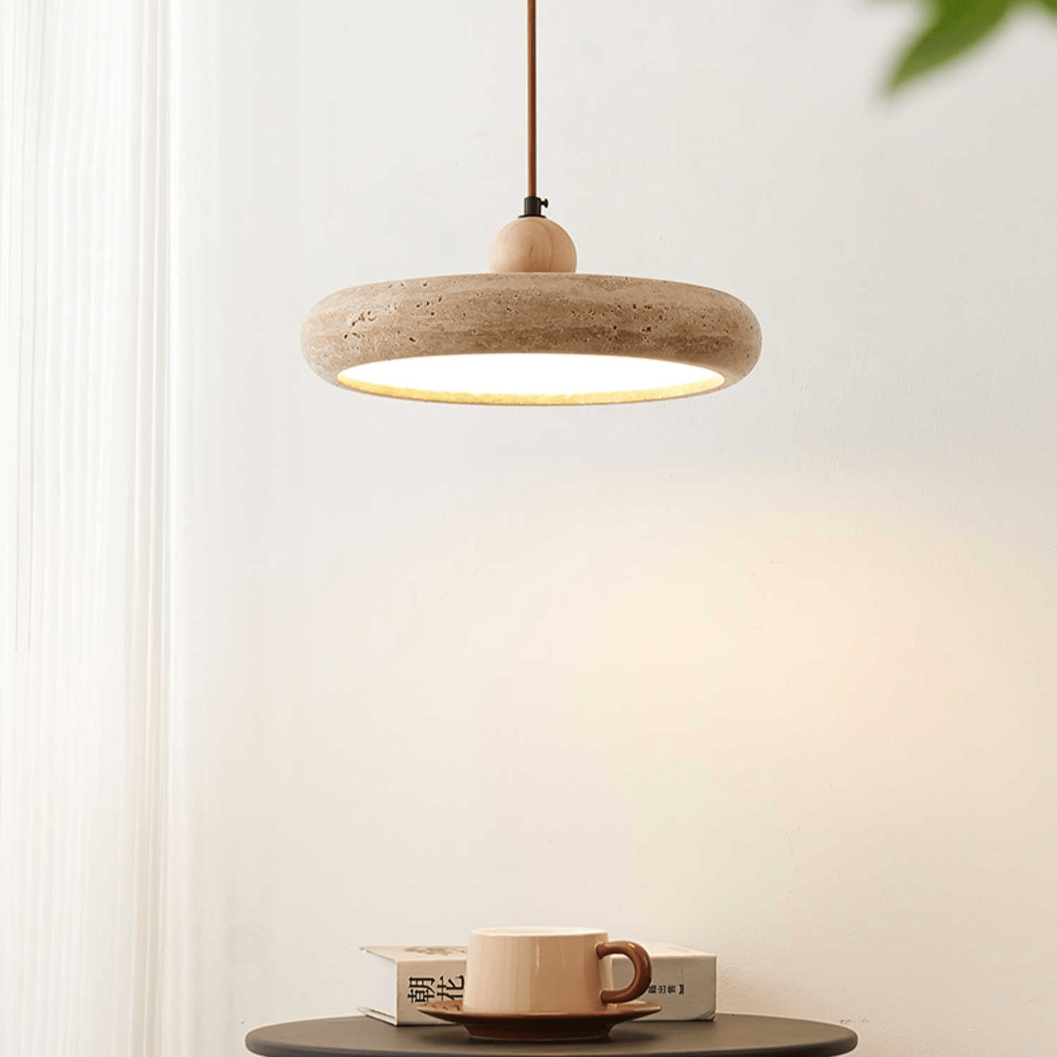Zesolor Minimalist Travertine Pendant Light - Neutralighting