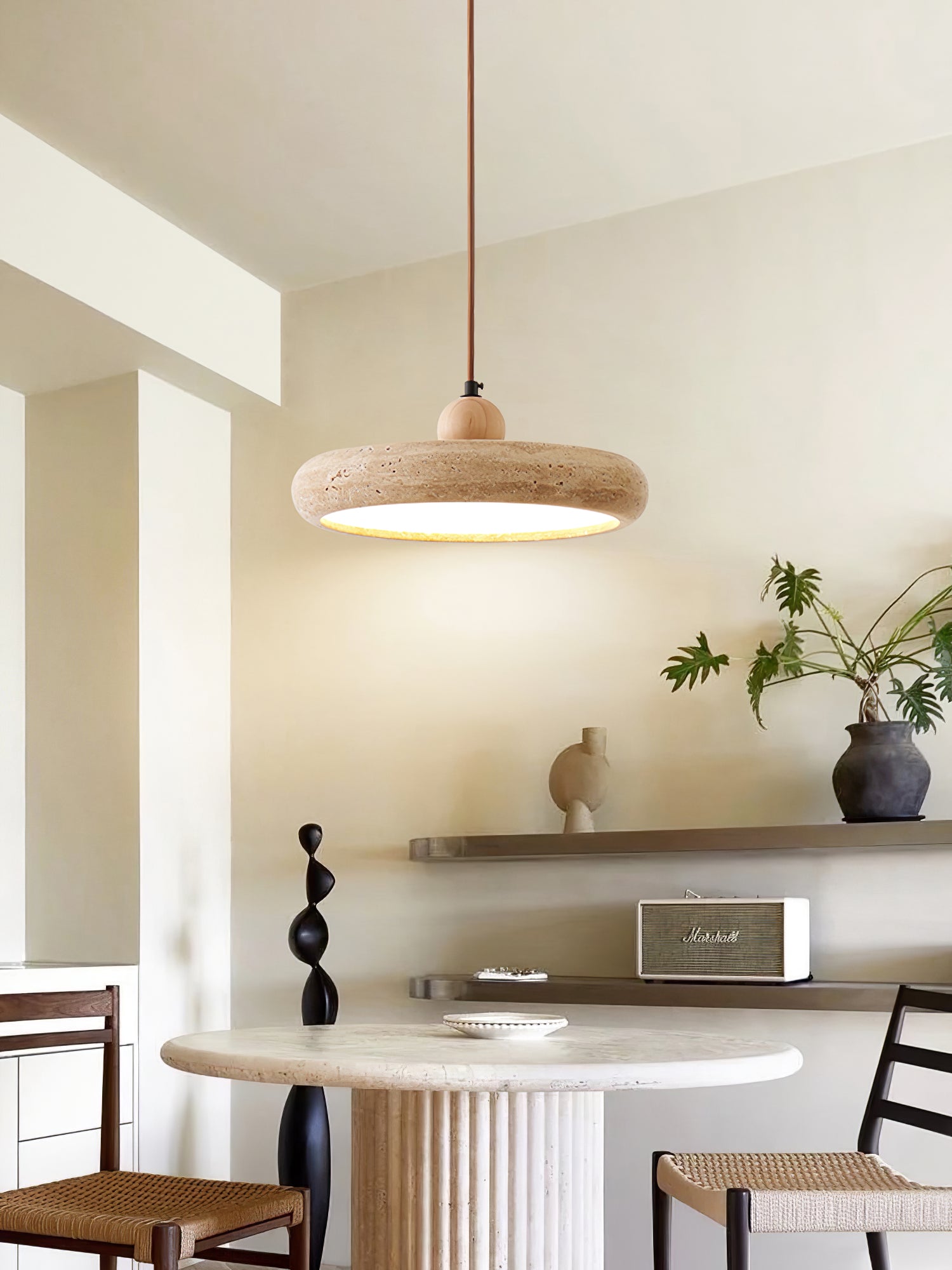 Zesolor Minimalist Travertine Pendant Light - Neutralighting