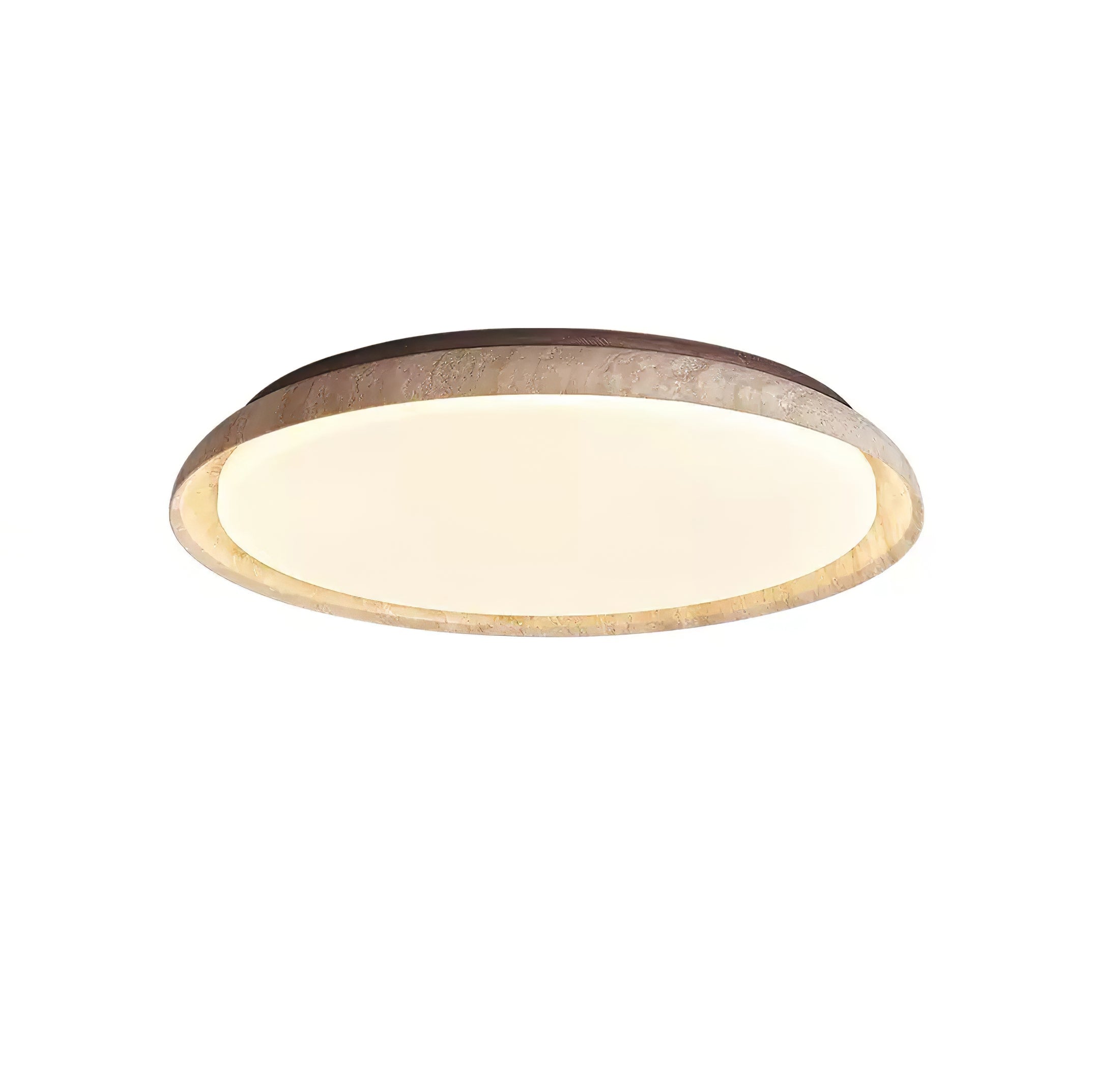 Elvinila Ring-Rim Travertine Ceiling Light - Neutralighting