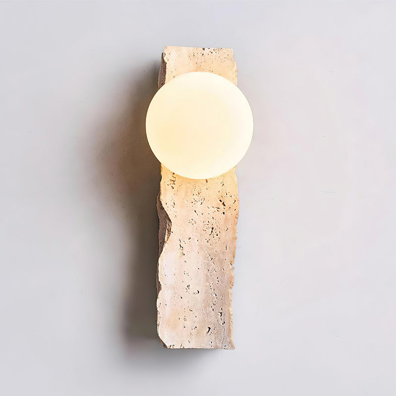 Aureum Modern Minimalist Glass Travertine Wall Lamp - Letslighting