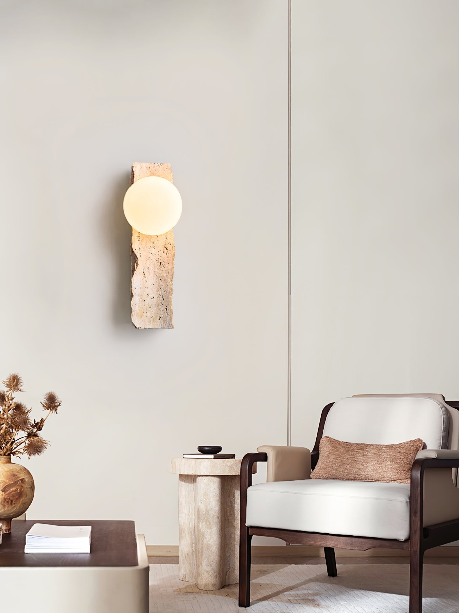 Elnoren Organic Travertine Wall Light - Neutralighting
