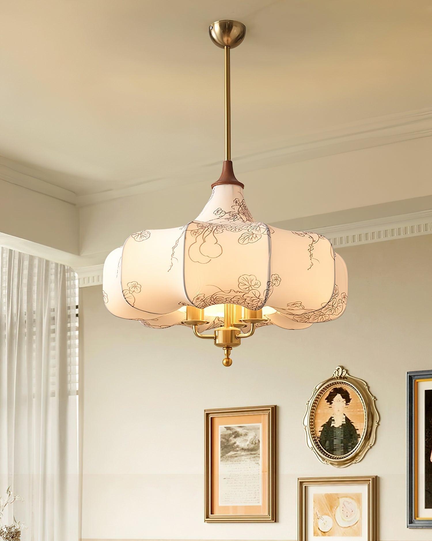 Fioren Stoff & Holz Pendelleuchte-Letslighting