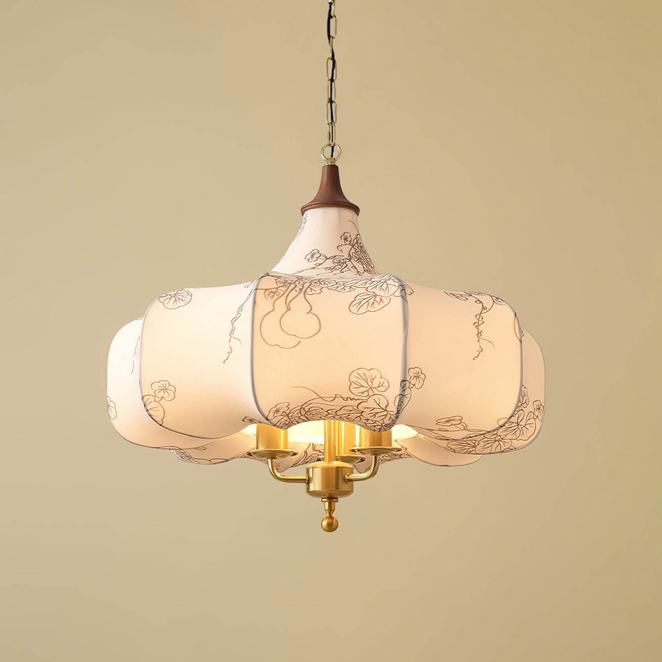 Fioren Stoff & Holz Pendelleuchte-Letslighting