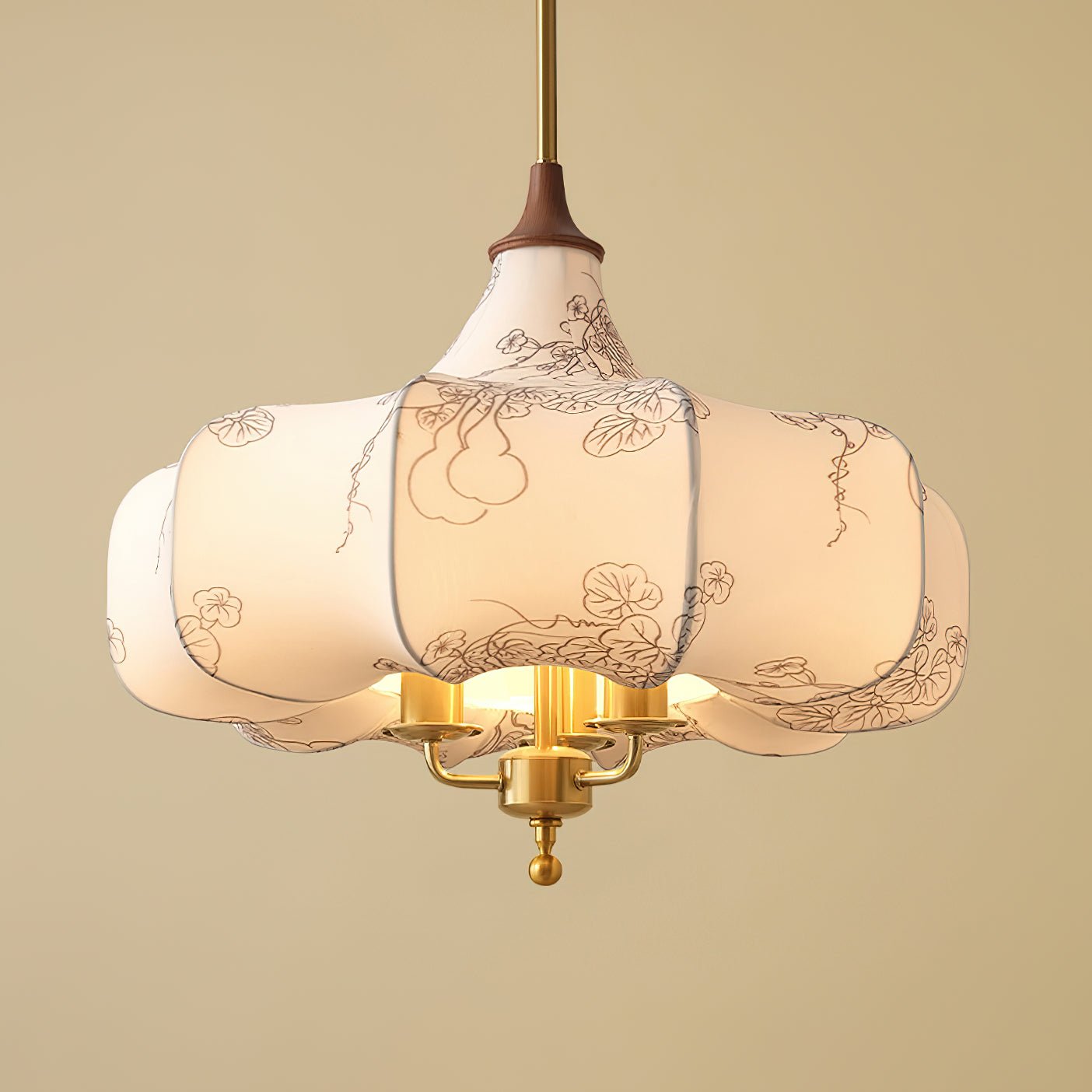 Fioren Stoff & Holz Pendelleuchte-Letslighting