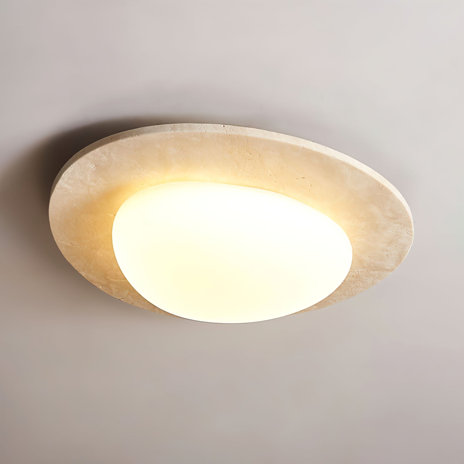 Orlaeisra Circular Travertine Ceiling Light - Neutralighting
