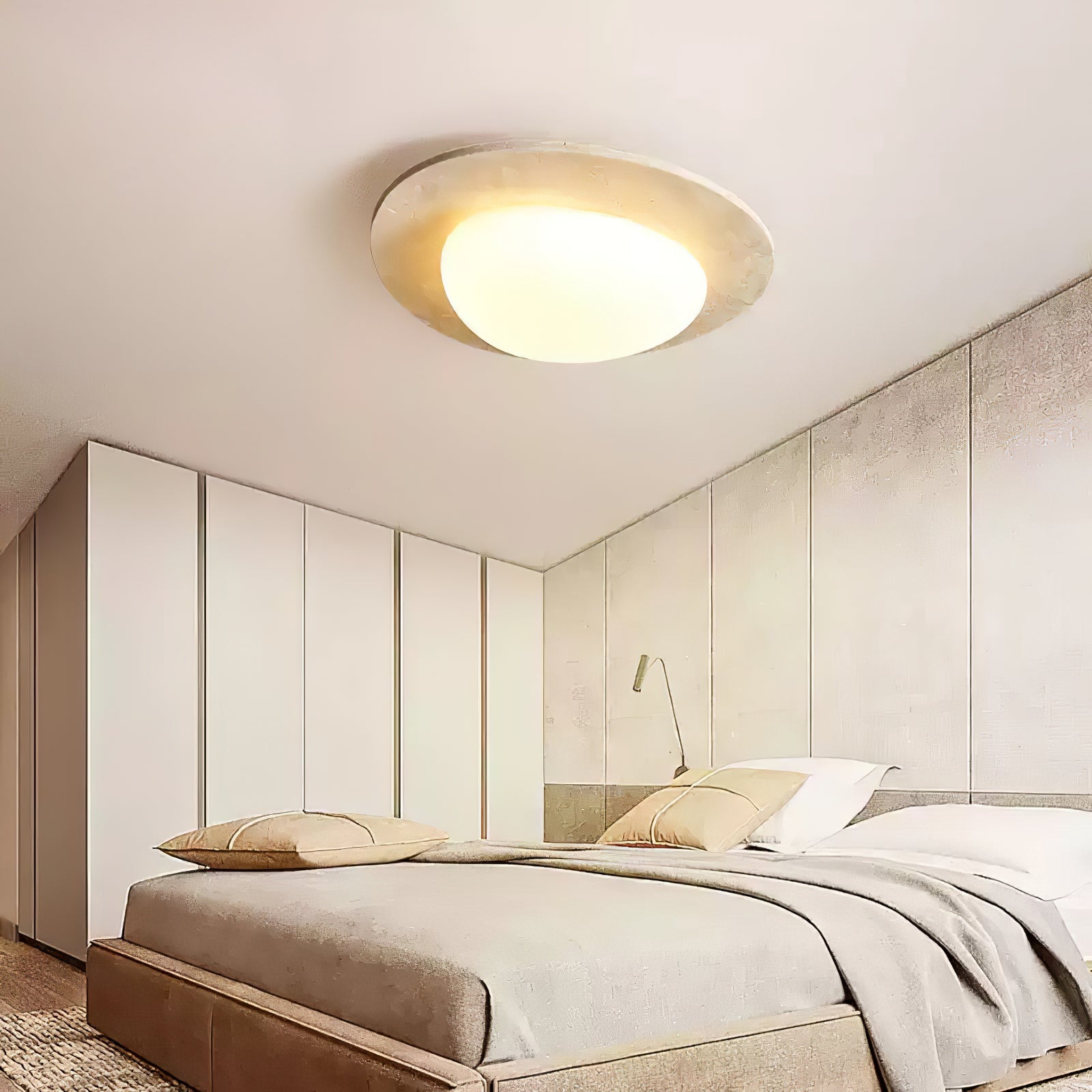 Orlaeisra Circular Travertine Ceiling Light - Neutralighting