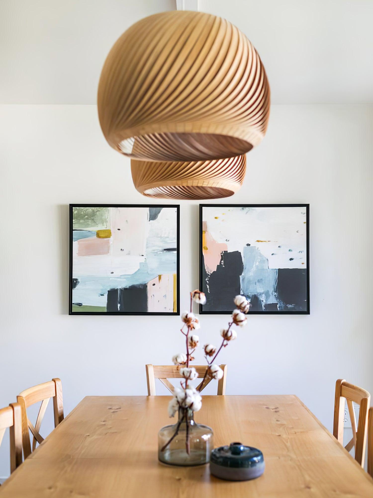 Spiral Vintage Holz Pendelleuchte-Letslighting