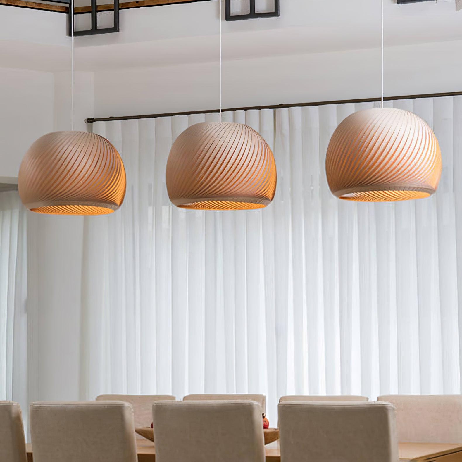 Spiral Vintage Holz Pendelleuchte-Letslighting