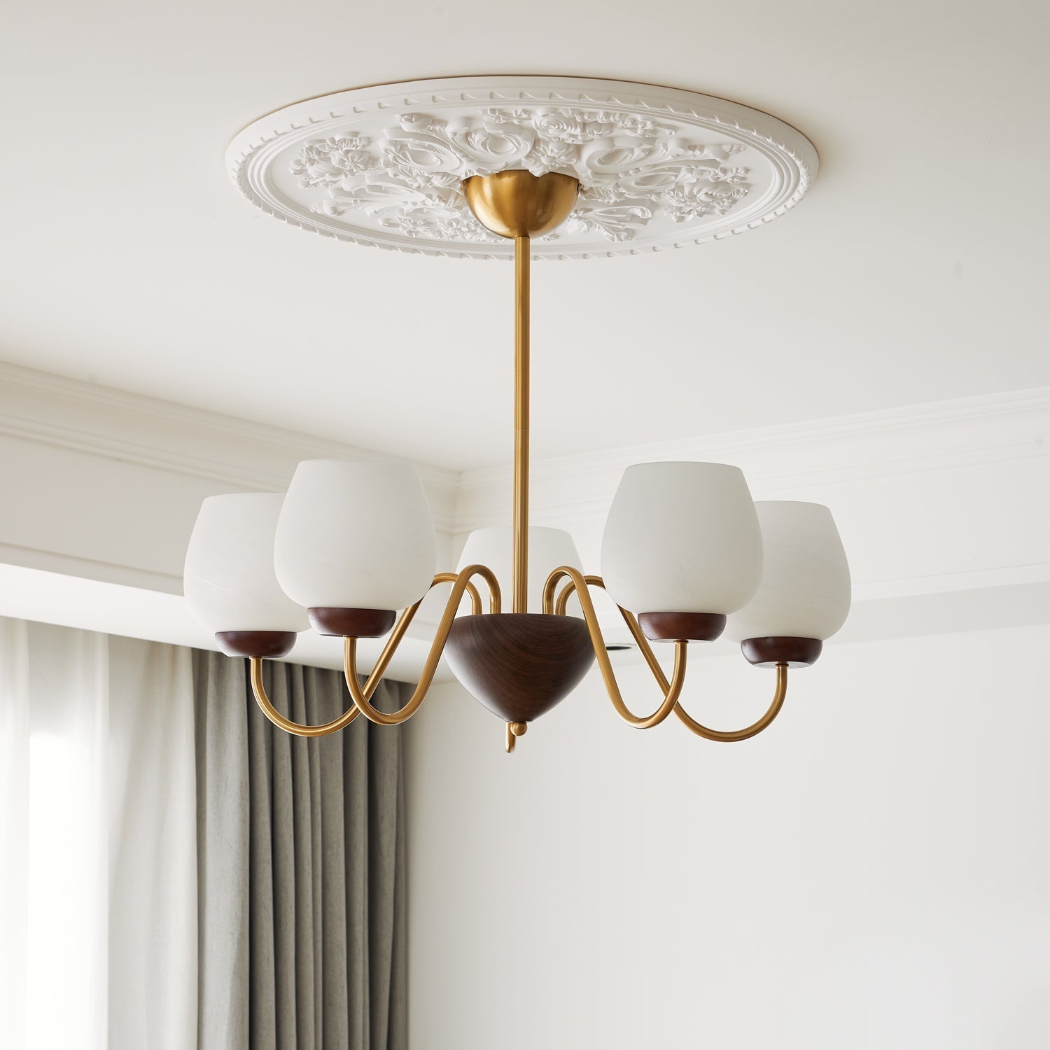 Sytheiel Premium Eleganz Holz Glas Kronleuchter-Letslighting