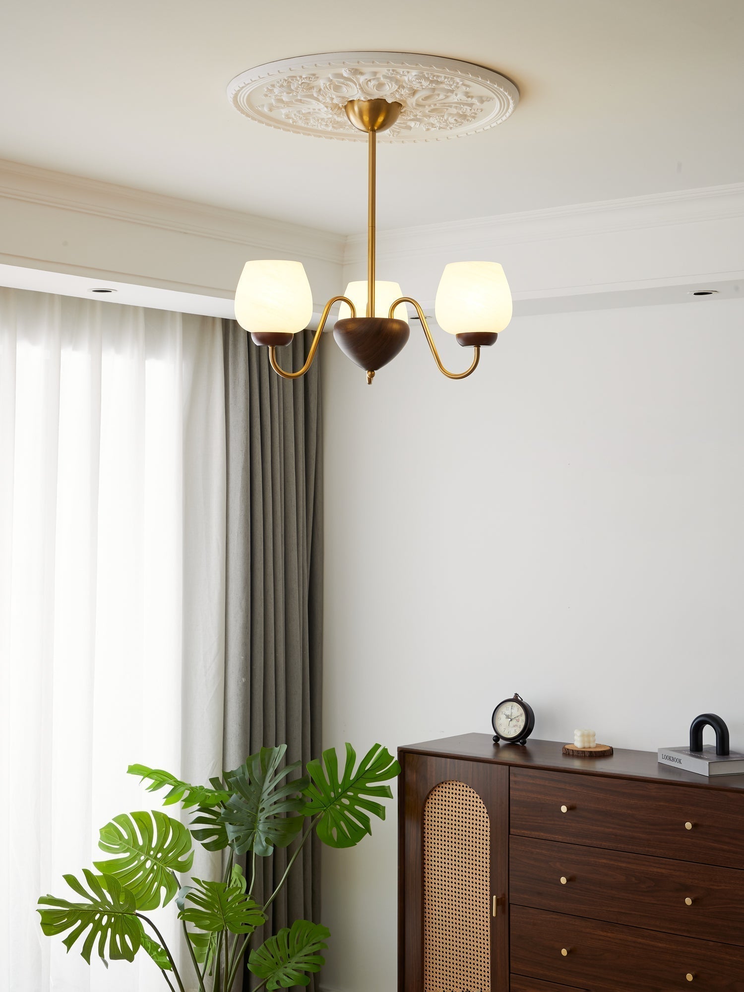 Sytheiel Premium Eleganz Holz Glas Kronleuchter-Letslighting