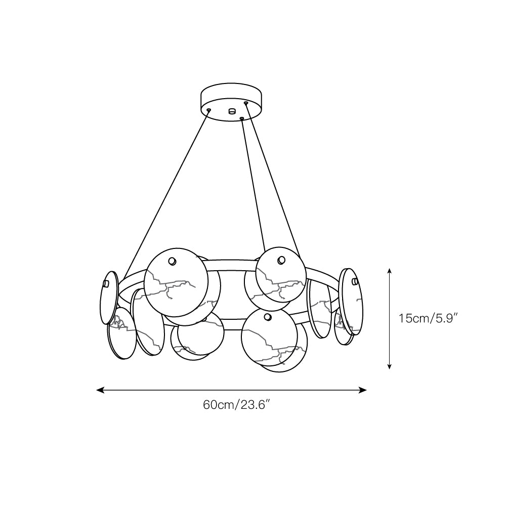 Ostruvys Postmodern Luxury Brass Alabaster Chandelier - Letslighting
