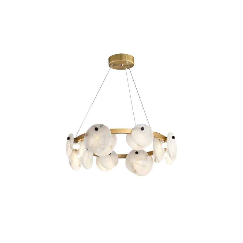 Ostruvys Postmodern Luxury Brass Alabaster Chandelier - Letslighting