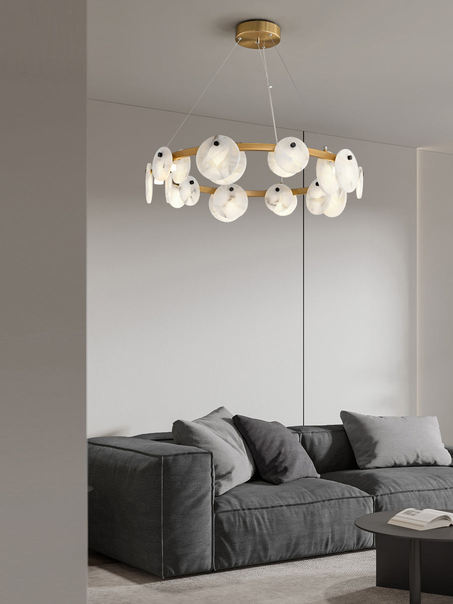 Ostruvys Postmodern Luxury Brass Alabaster Chandelier - Letslighting