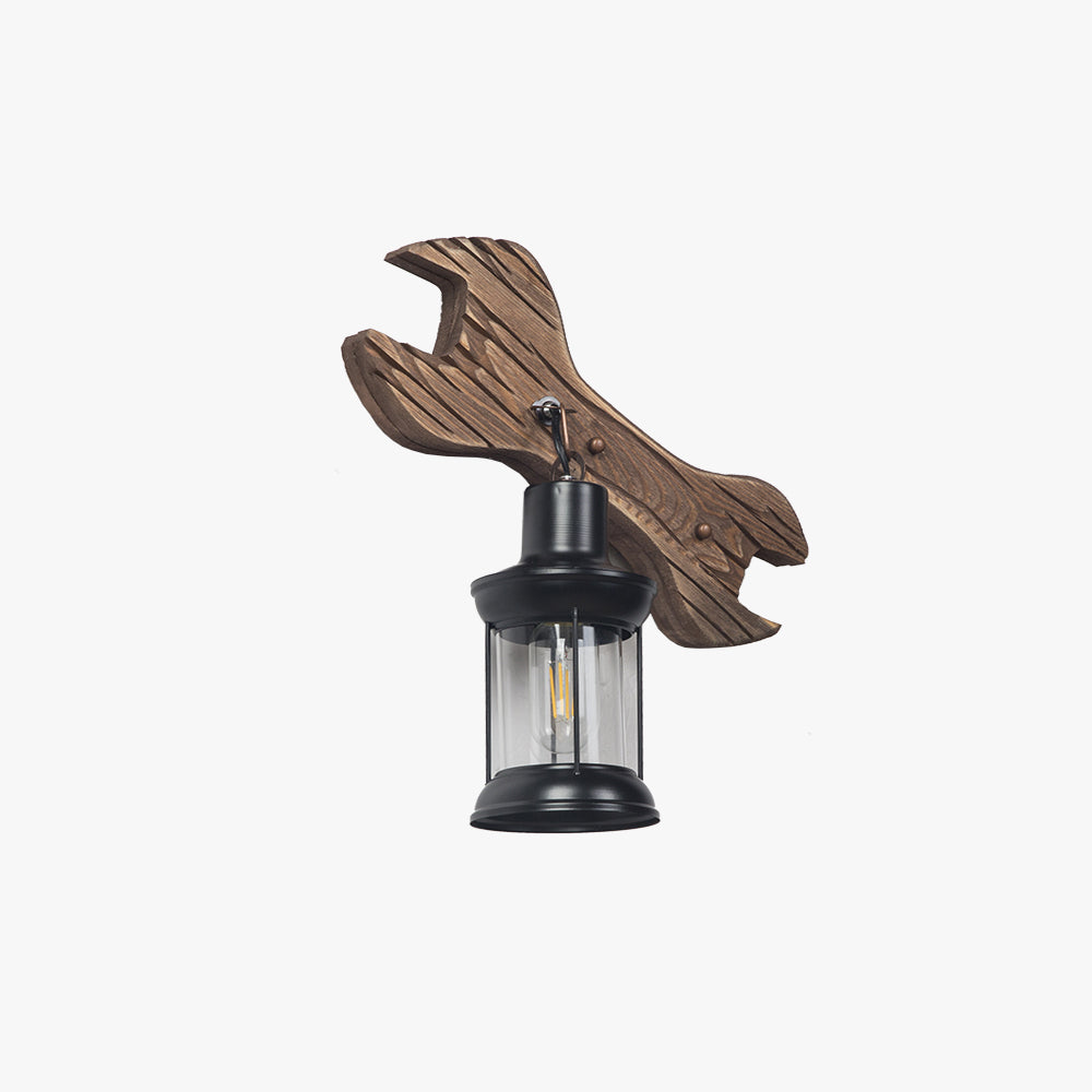 Epoch Modern Wandleuchte, Braun, Latern, Holz/Metall, Schlafzimmer