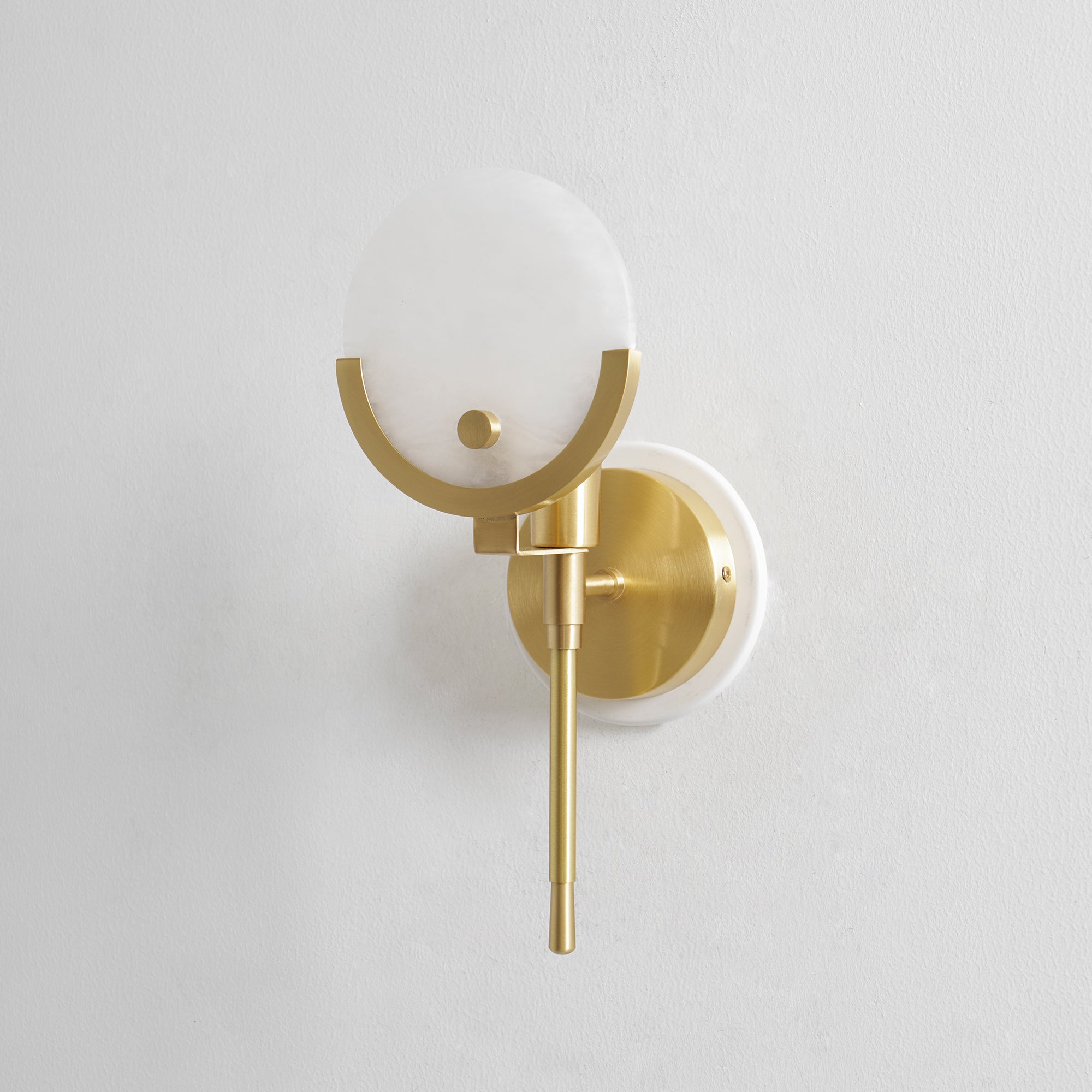 Ljomuvyo Modern Minimalist Brass Alabaster Sconce Wall Lamp - Letslighting