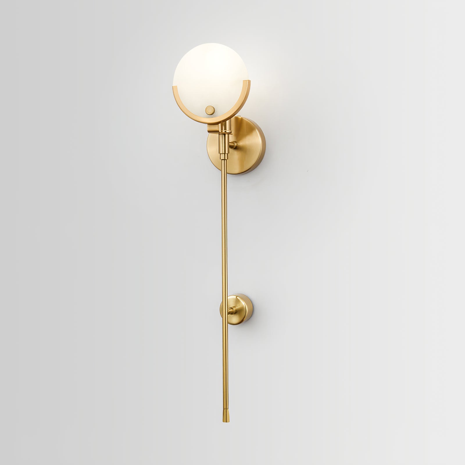 Ljomuvyo Modern Minimalist Brass Alabaster Sconce Wall Lamp - Letslighting