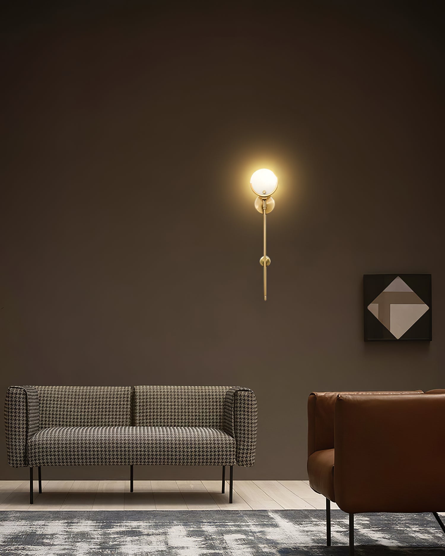 Ljomuvyo Modern Minimalist Brass Alabaster Sconce Wall Lamp - Letslighting