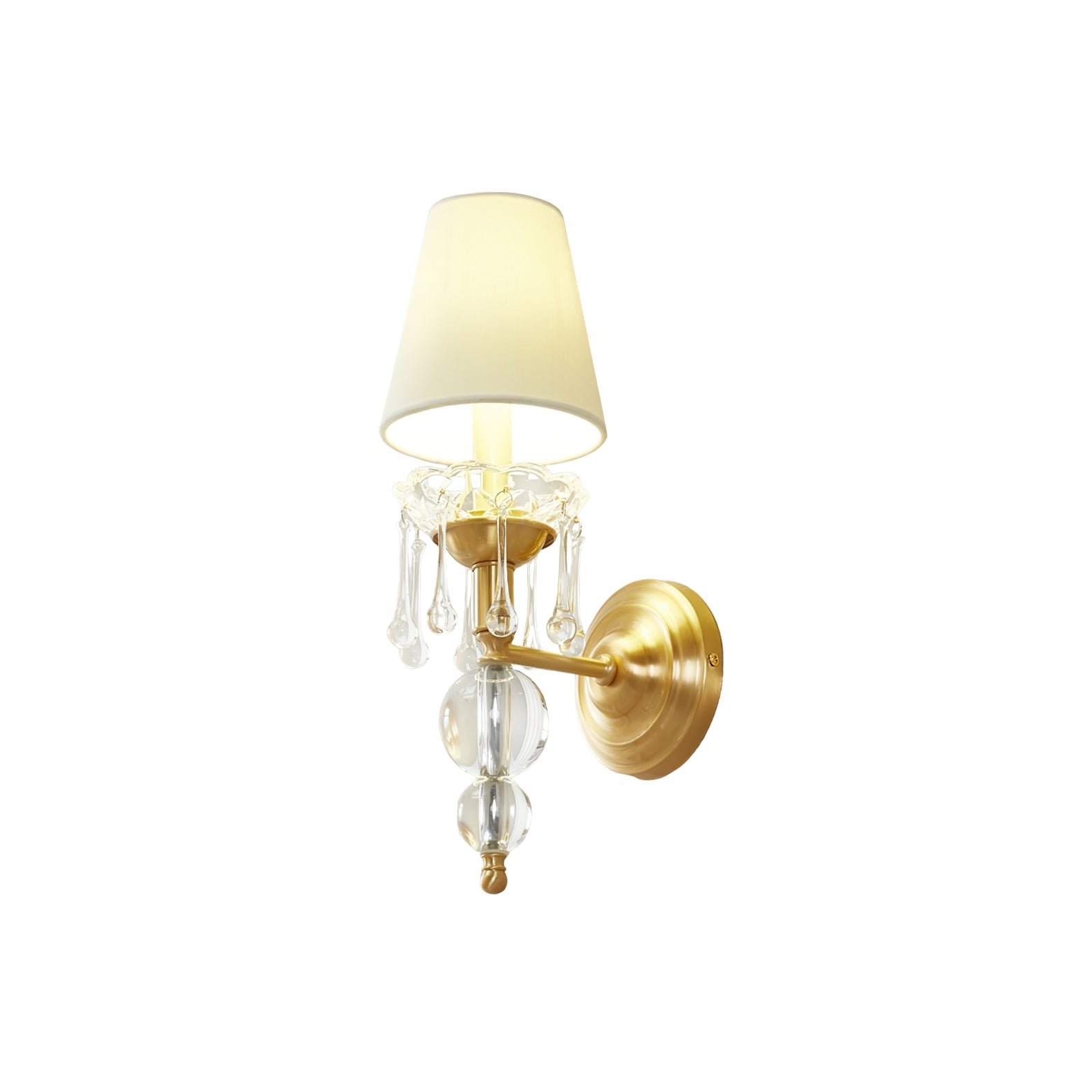Qvistuvyh Postmoderne Luxus-Wandleuchte aus Stoff und Kristall-Letslighting