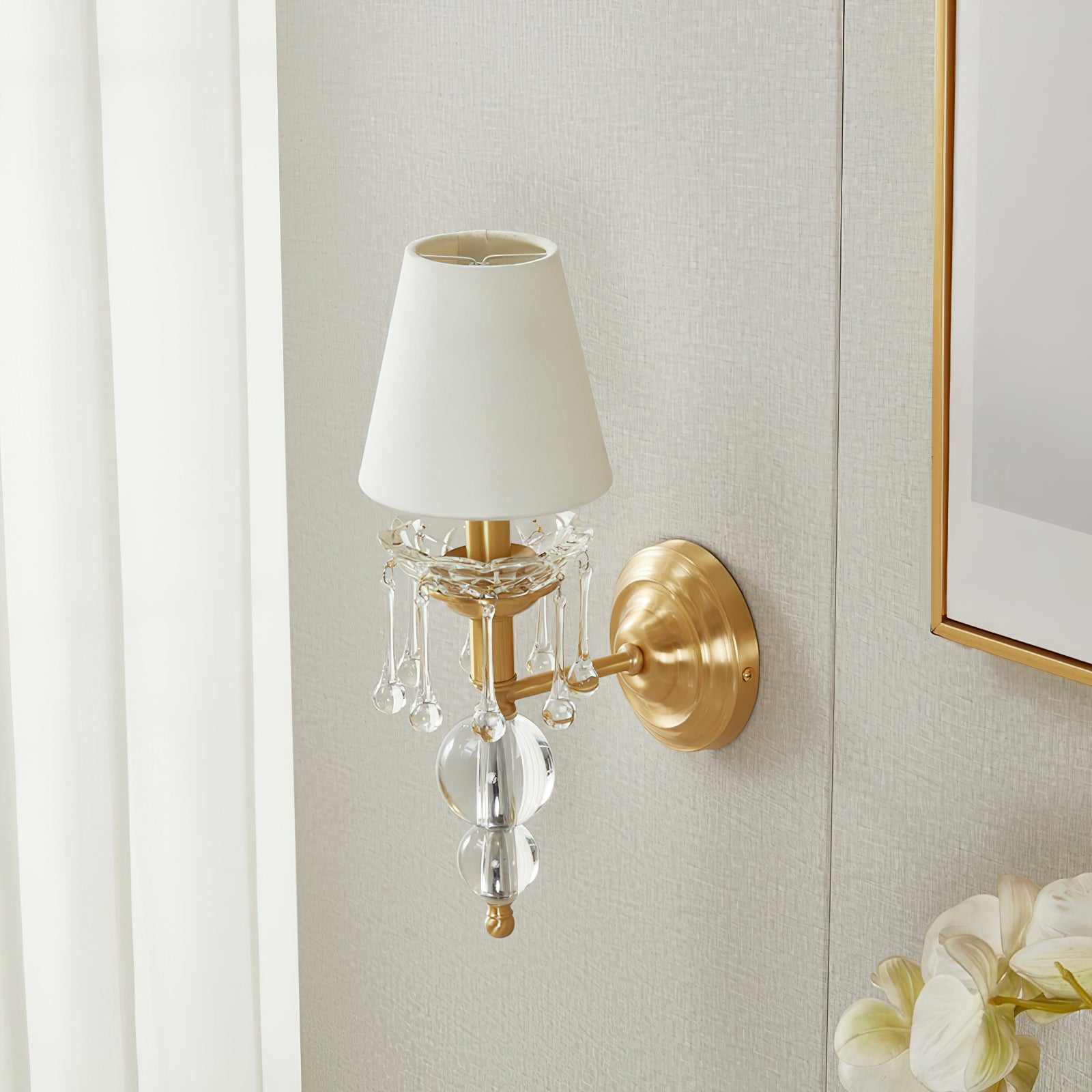 Qvistuvyh Postmoderne Luxus-Wandleuchte aus Stoff und Kristall-Letslighting