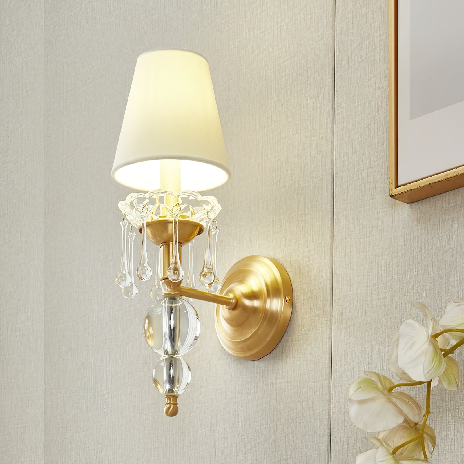 Qvistuvyh Postmoderne Luxus-Wandleuchte aus Stoff und Kristall-Letslighting