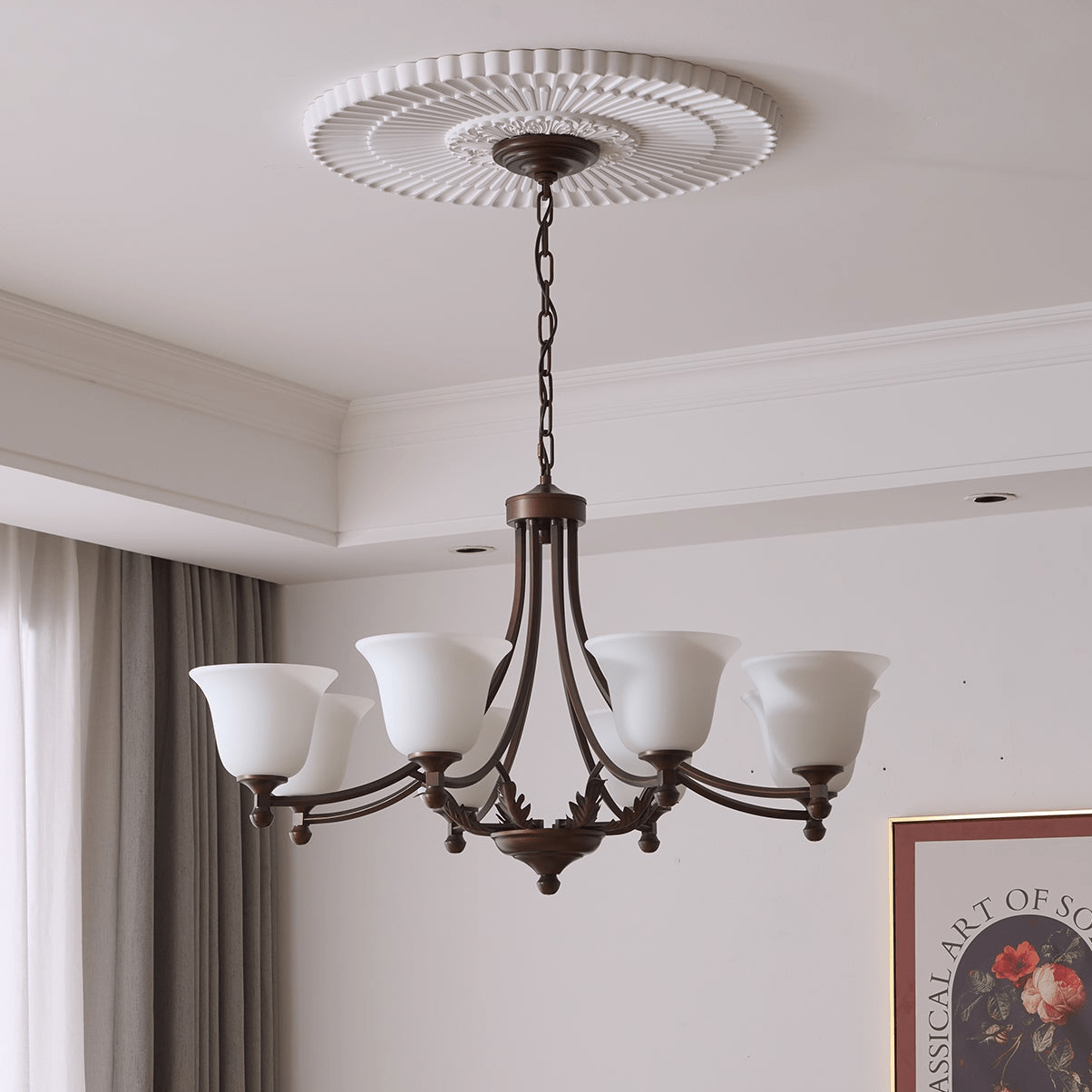 Elorira Traditioneller Eleganter Kronleuchter aus Bloom-Glas-Letslighting